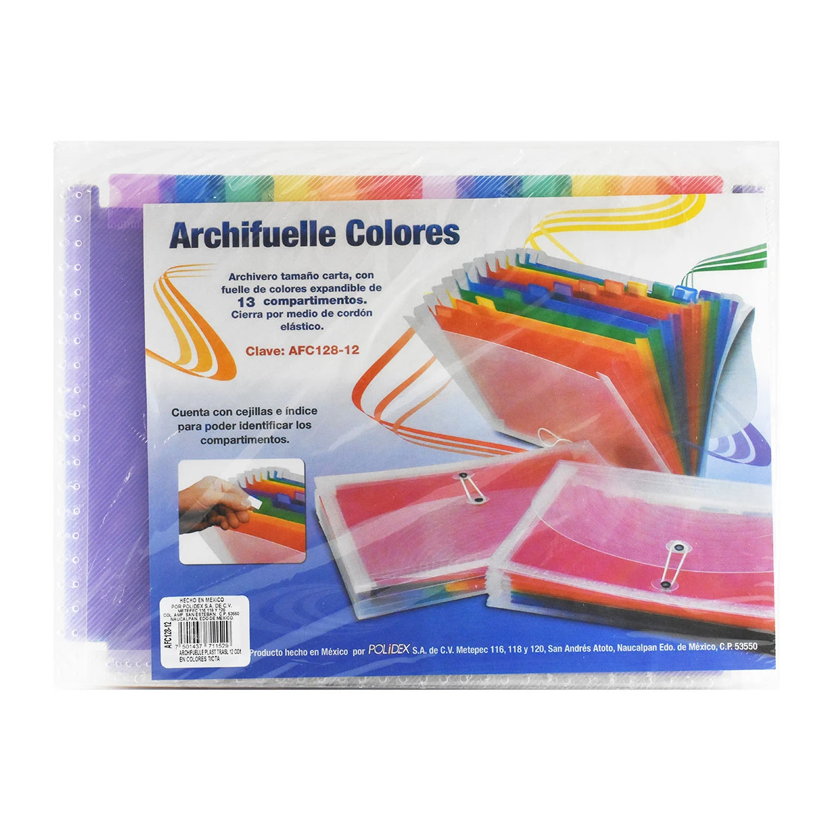 ARCHIVO EXPANDIBLE CARTA 12DIV C/INDICE AFC128-12 TRASLUCIDO