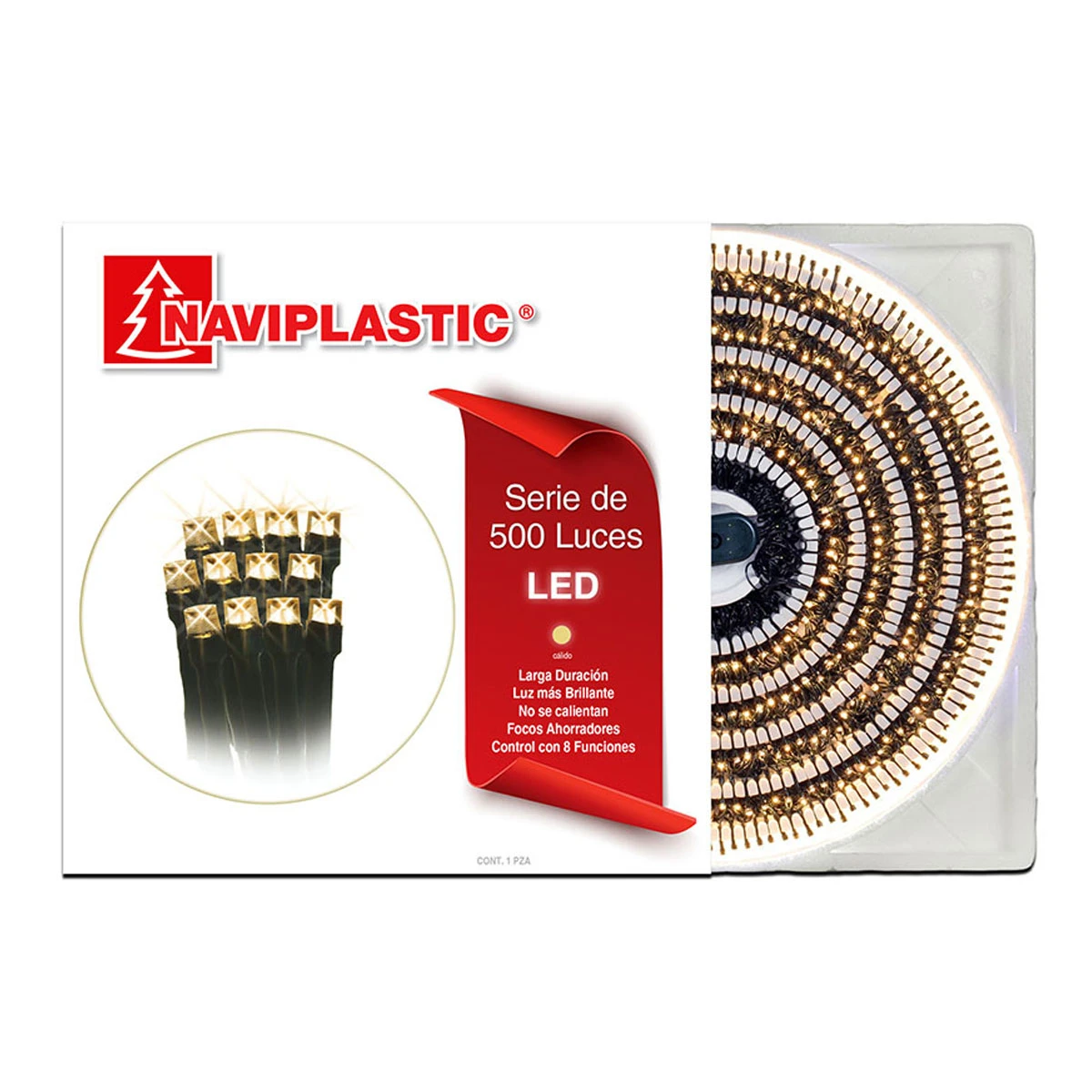 SERIE DE 500L LED CALIDA CABLE VERDE
