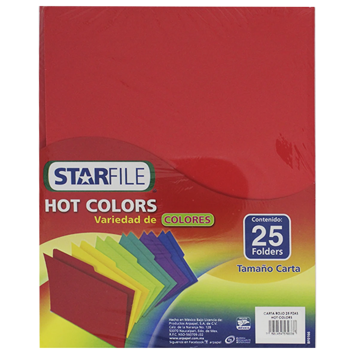 FOLDER CARTA C/25 HOT COLORS ROJO