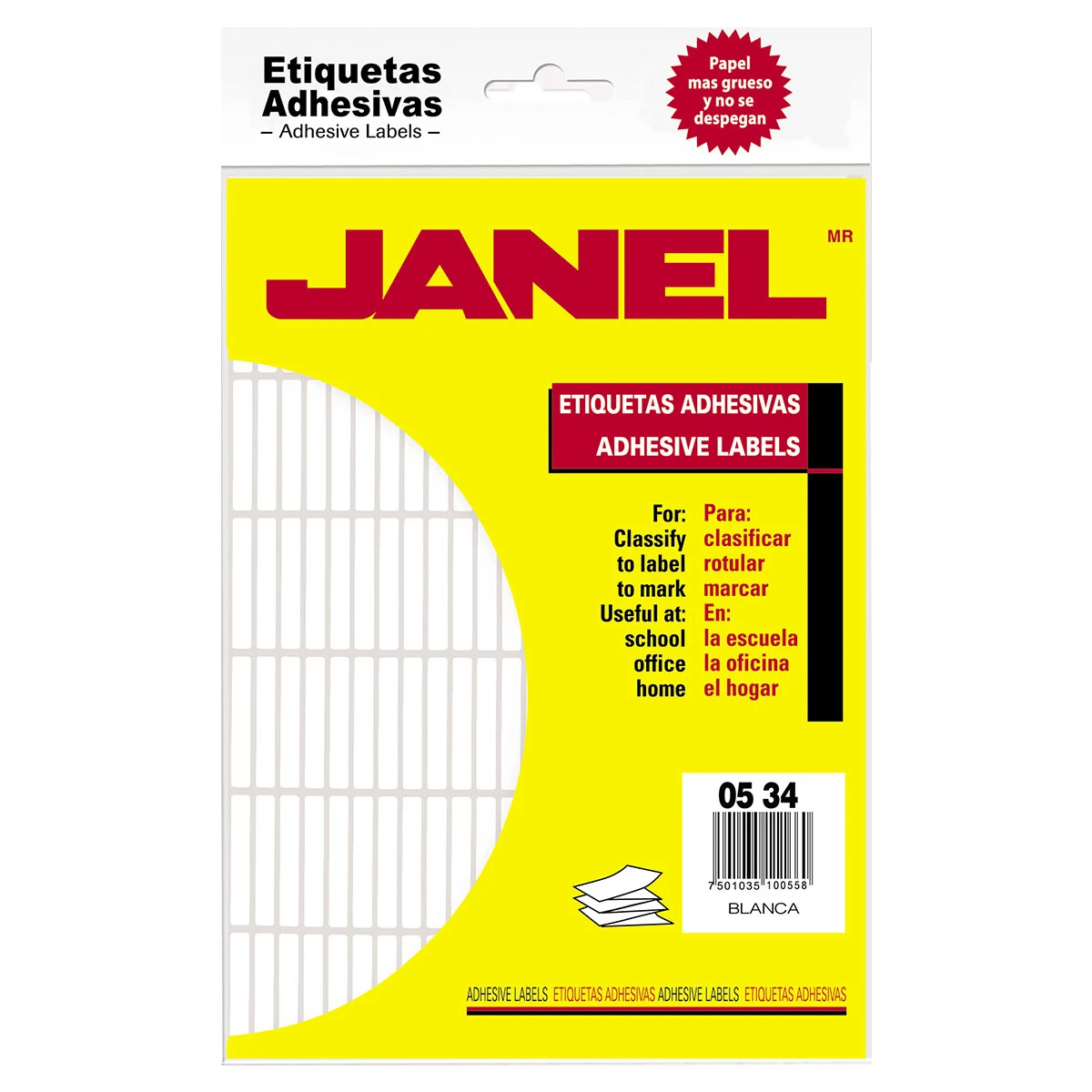 ETIQUETA CLASICA JANEL NO. 21 5MM X 34MM