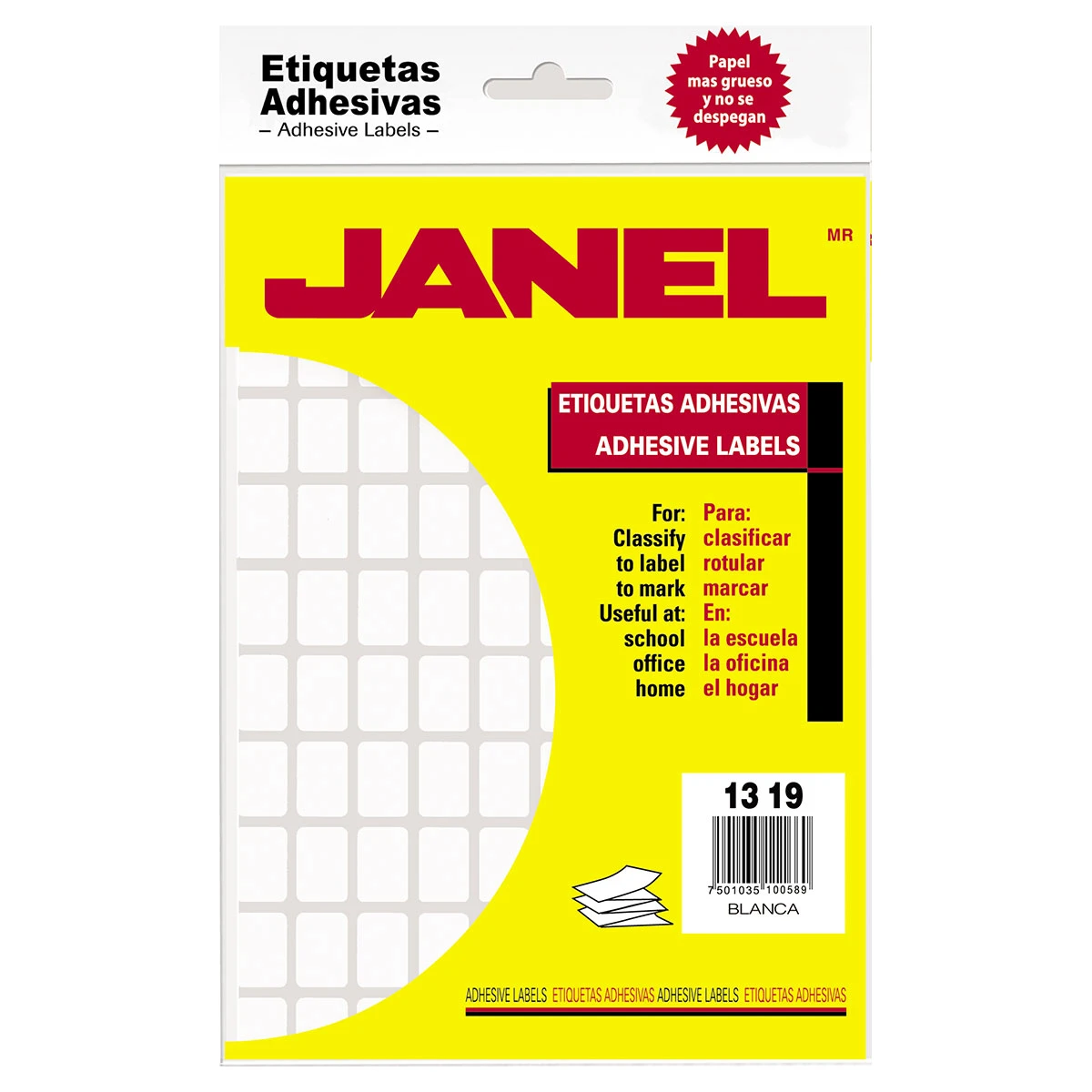ETIQUETA CLASICA JANEL NO. 22 13MM X19MM