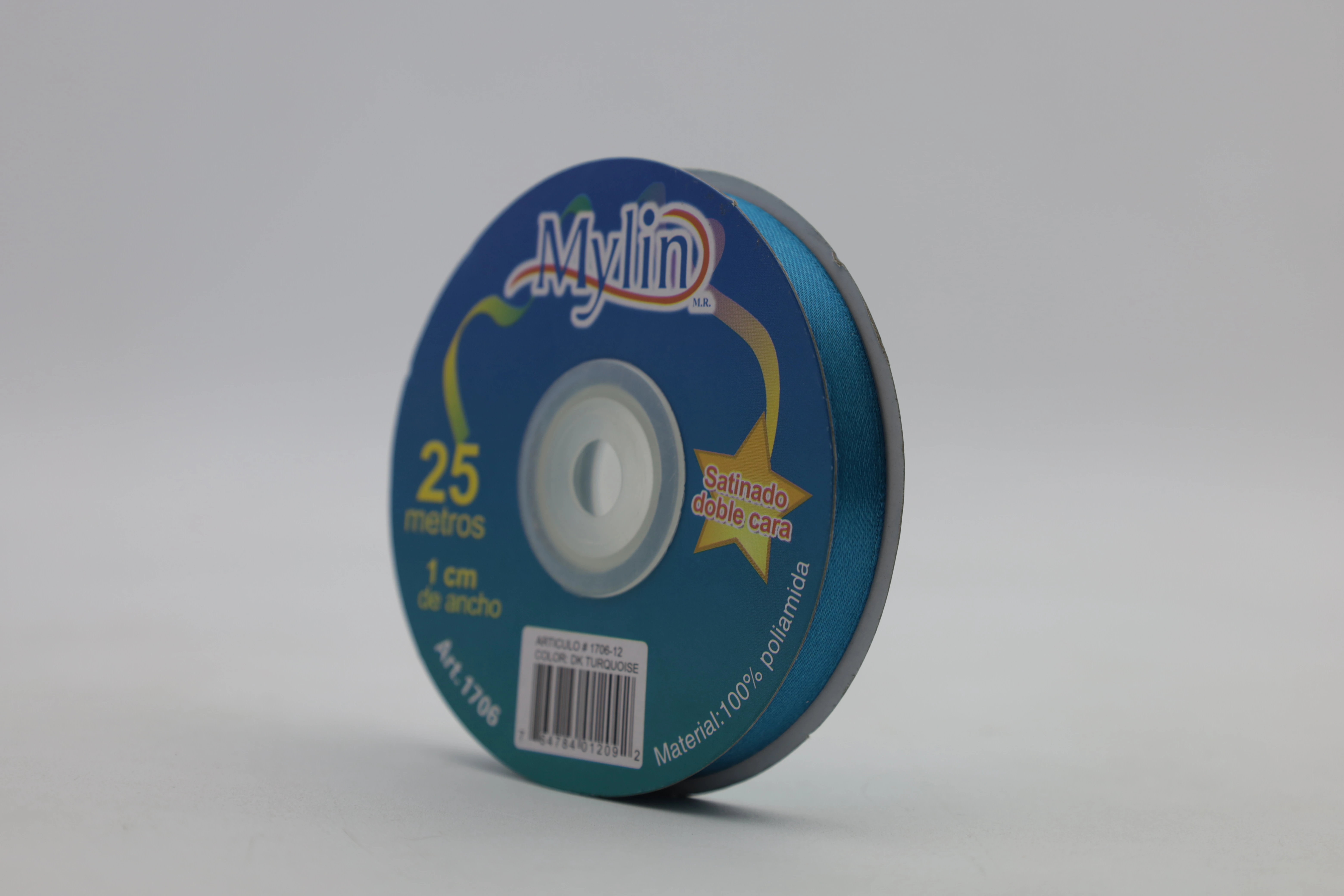 LISTON SATINADO 10 X 25MTS 1706 TURQUESA