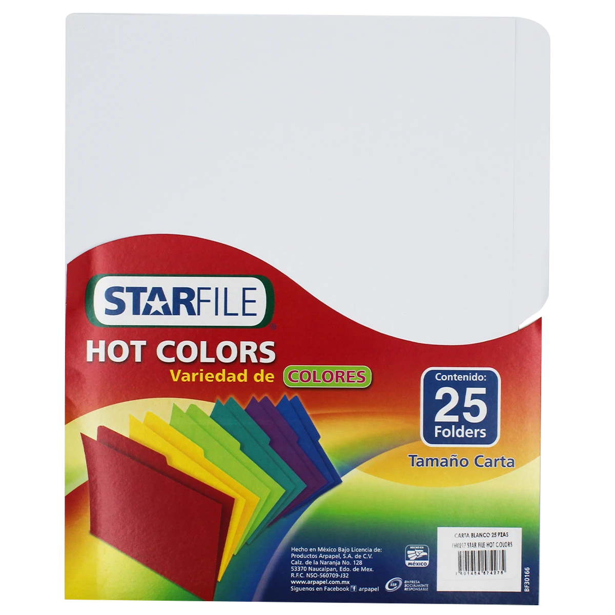 FOLDER CARTA C/25 HOT COLORS BLANCO