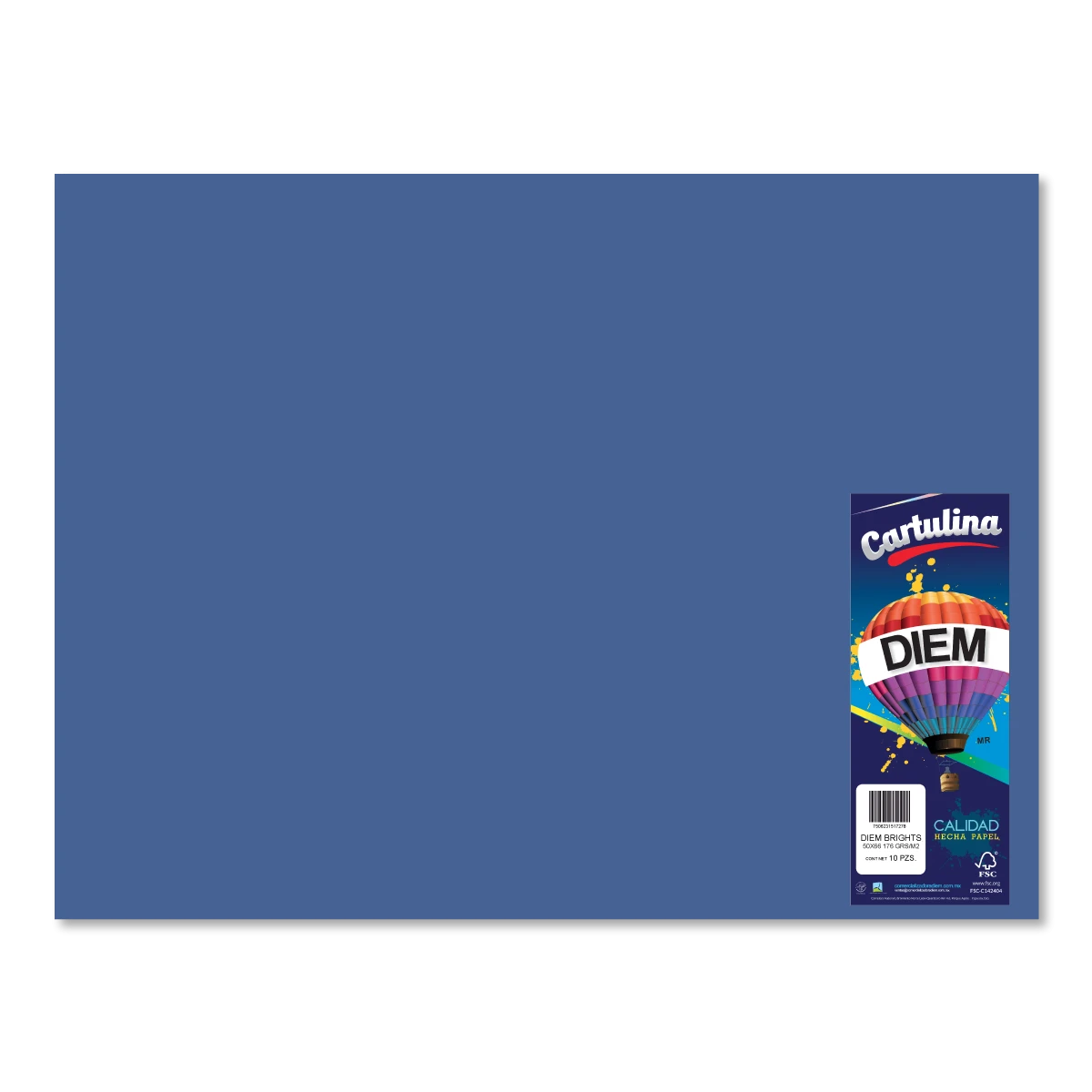 CARTULINA 50X66CM 176GRS C/10 COBALTO