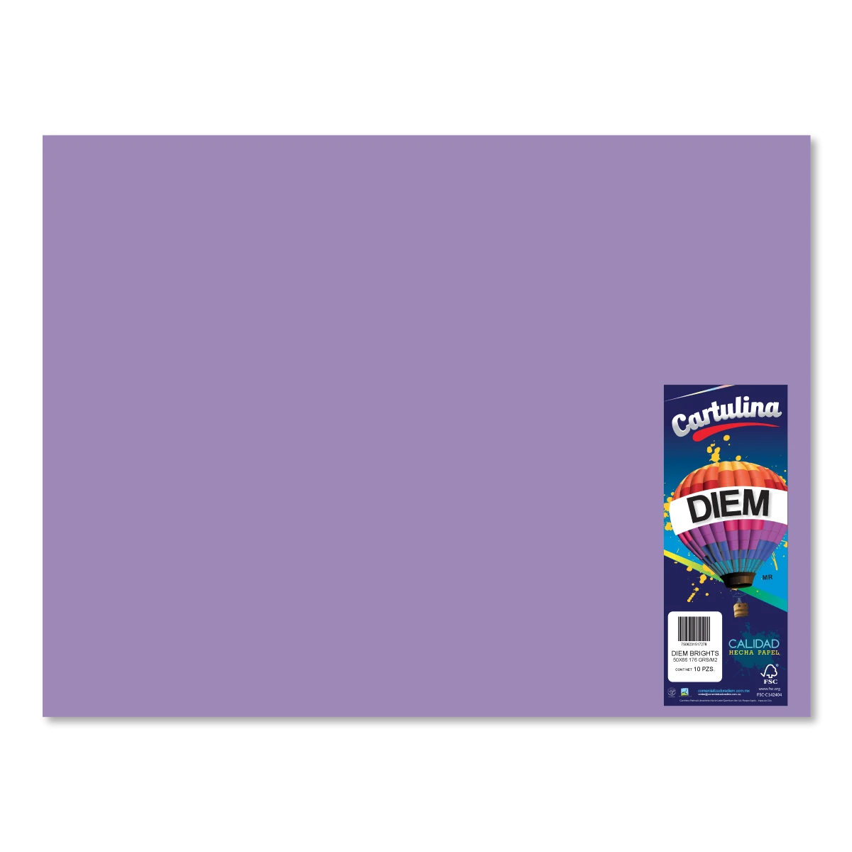 CARTULINA 50X66CM 176GRS C/10 MORADO