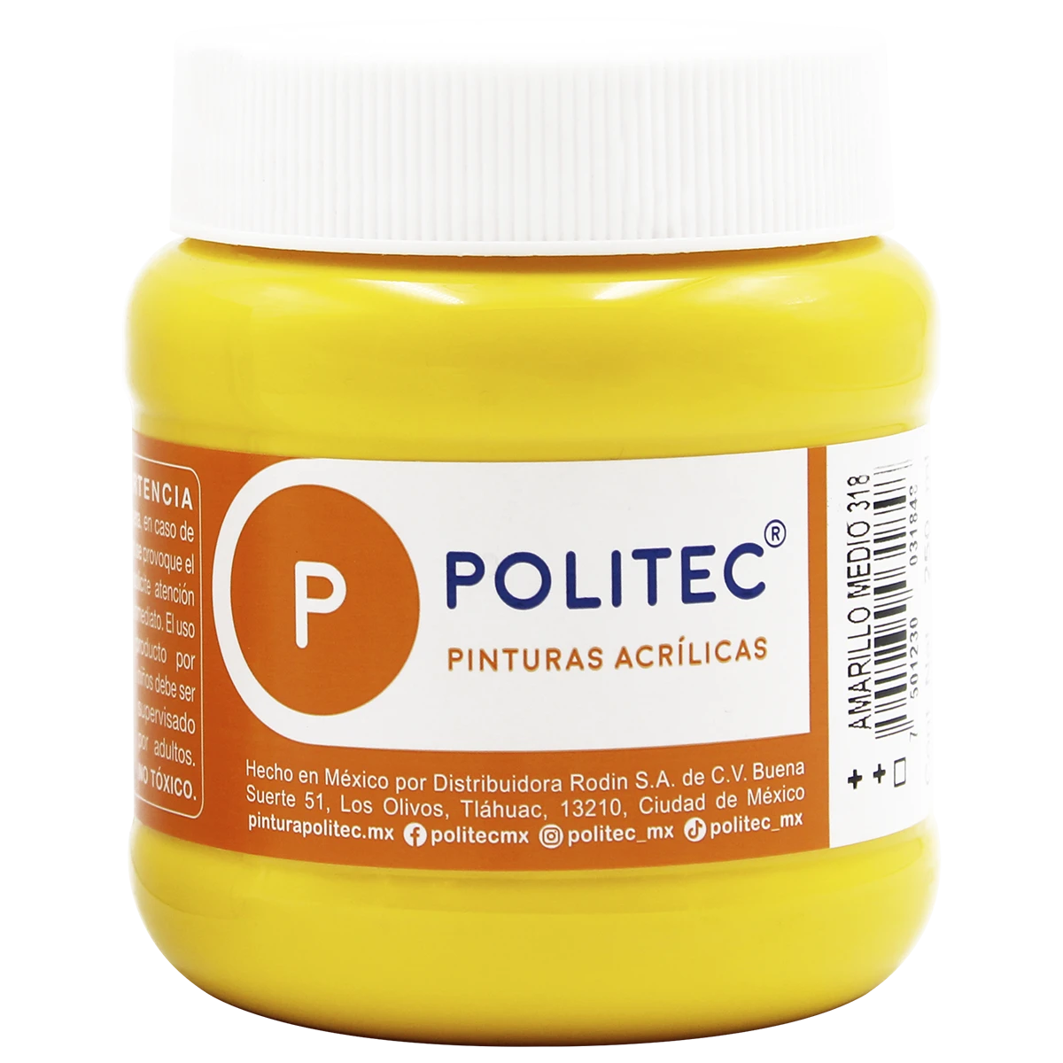 PINTURA ACRILICA MATE 250ML 318 AMARILLO MEDIO