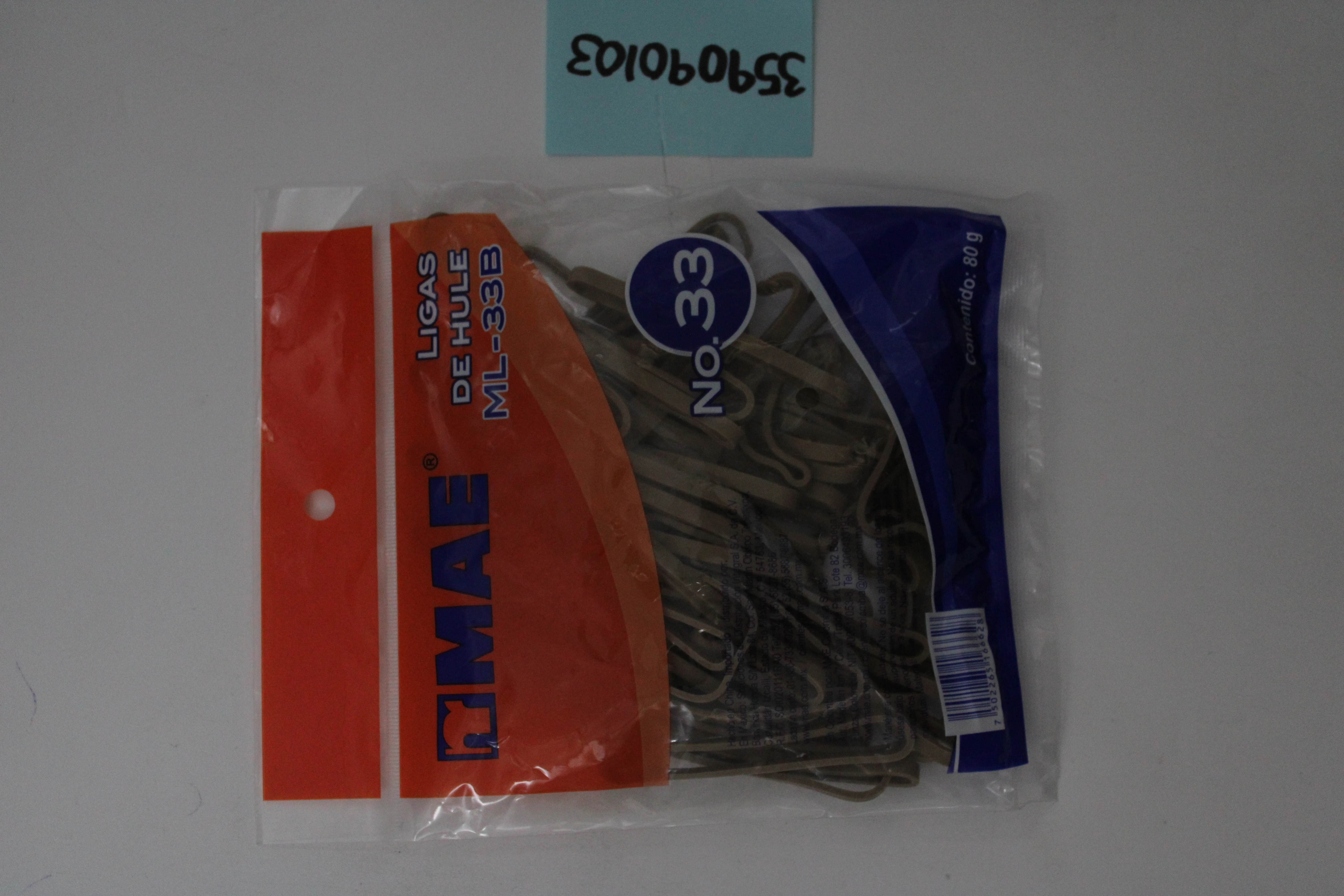 LIGA DE HULE NATURAL BOLSA 80GRS ML-33B