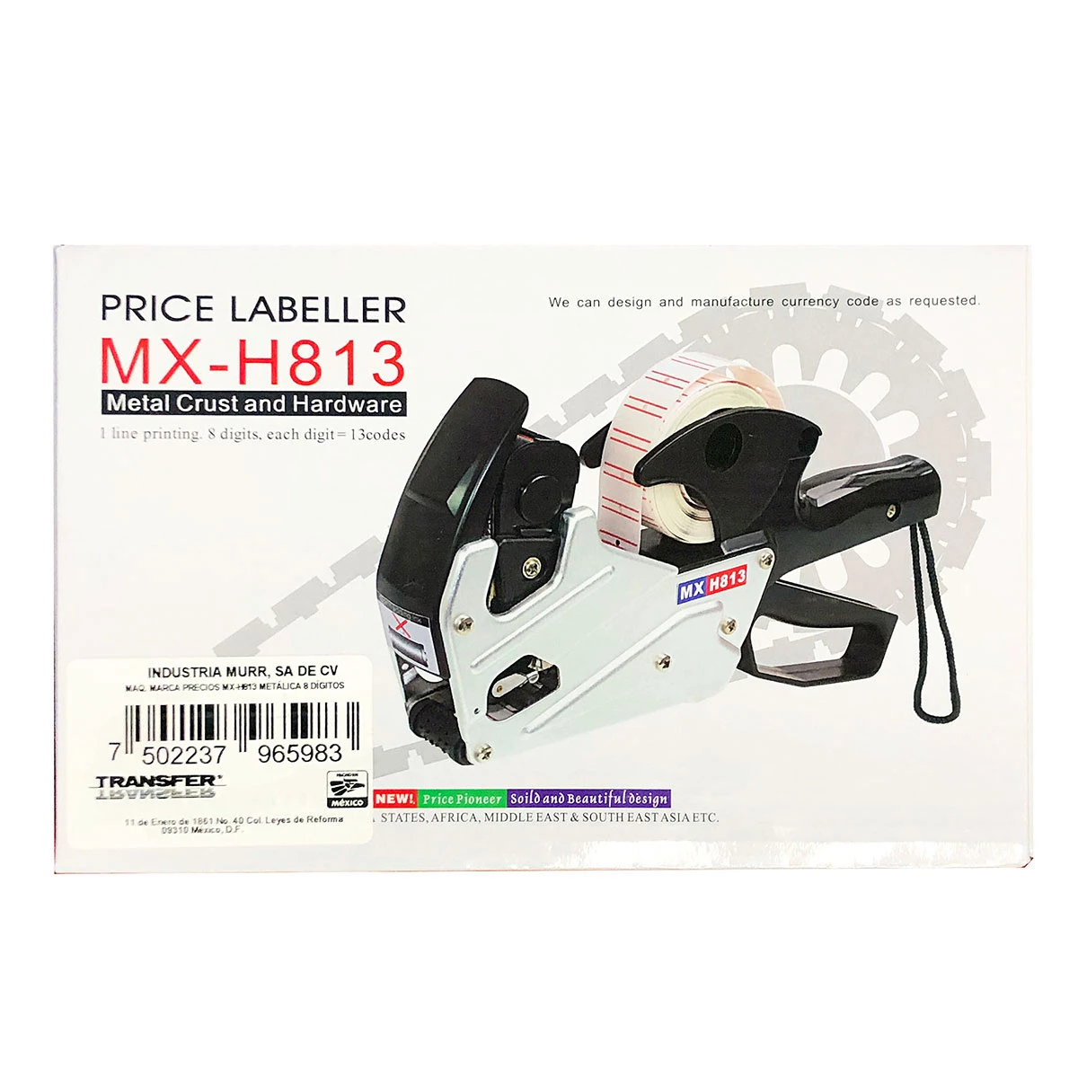 MAQUINA MARCA PRECIOS 8 DIGIOS METALICA MMPMX813