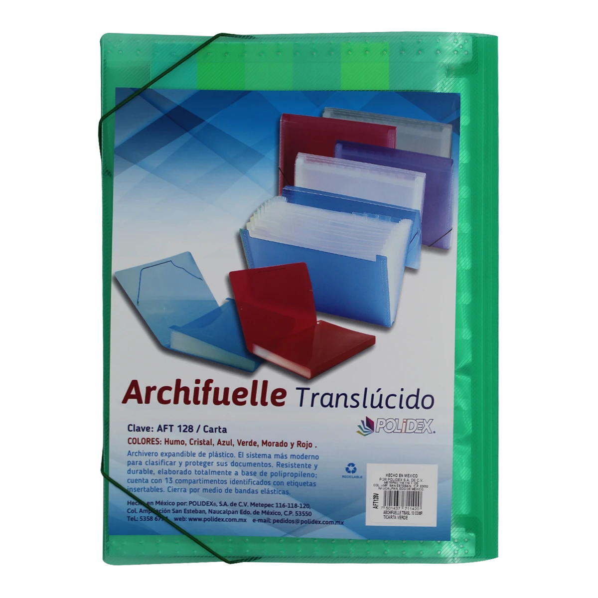 ARCHIVO EXPANDIBLE CARTA C/INDICE 13DIV TRAS AFT128 VERDE