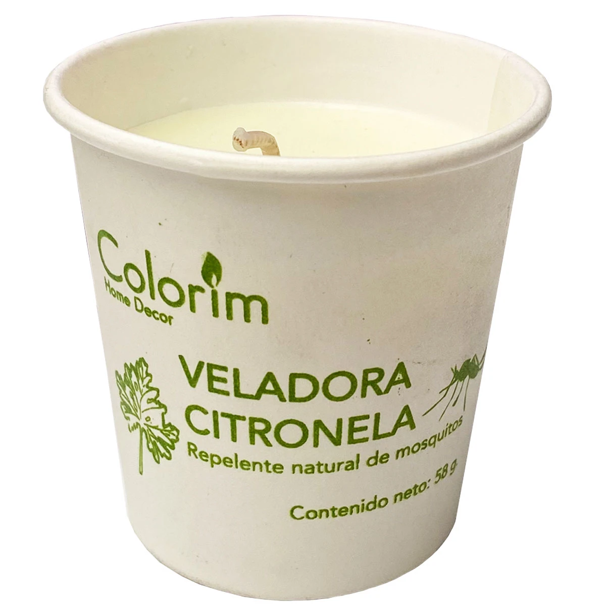 VELADORA CITRONELA 58GRS  VASO ENCERADO