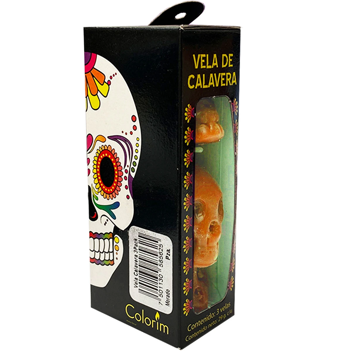 VELA CALAVERA C/3 NARANJA