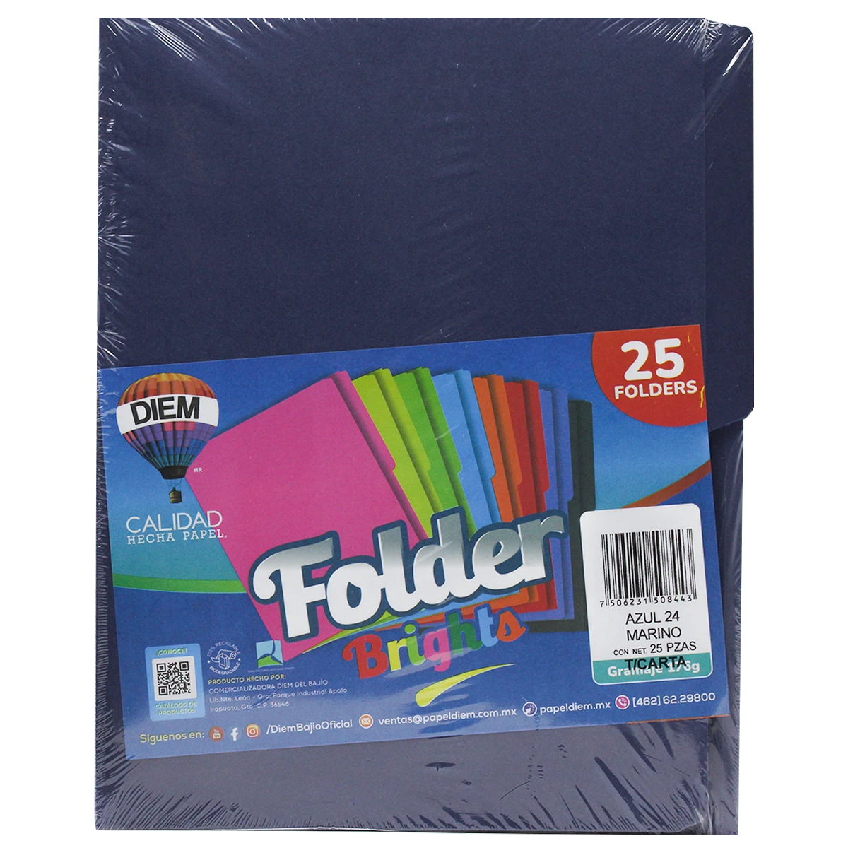 FOLDER CARTA 176GRS C/25 FF24 AZUL MARINO