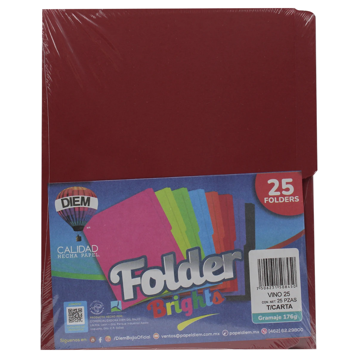 FOLDER CARTA 176GRS C/25 FF25 VINO