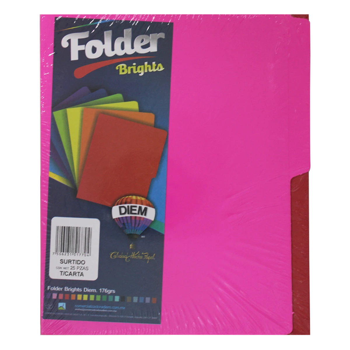 FOLDER CARTA 176GRS C/25 COLORES SURTIDOS