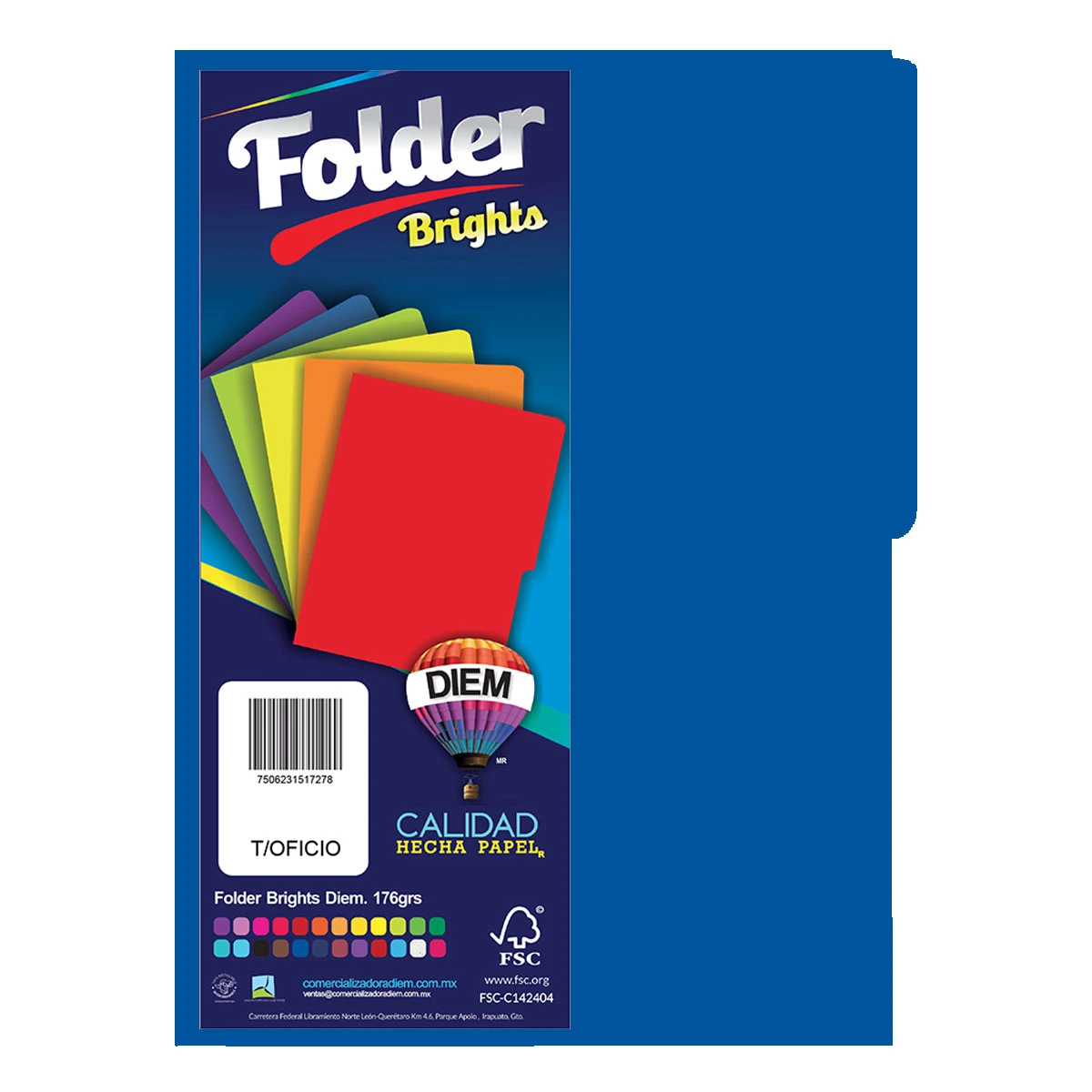 FOLDER OFICIO 176GRS C/25 FFTO23 SUPER COBALTO