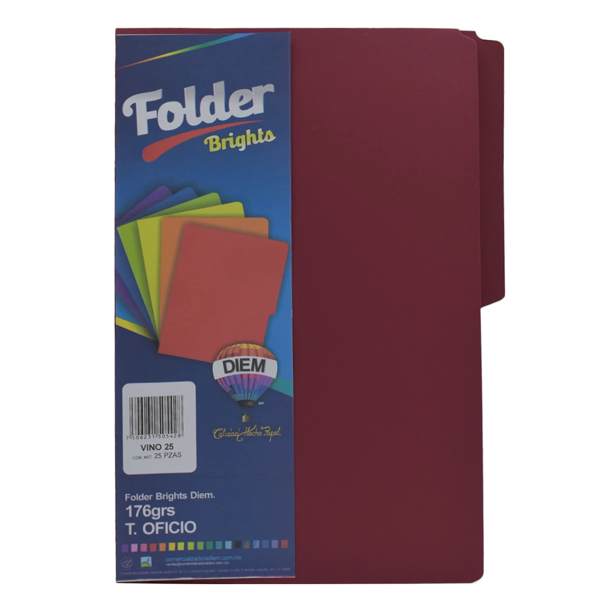 FOLDER OFICIO 176GRS C/25 FFTO25 VINO