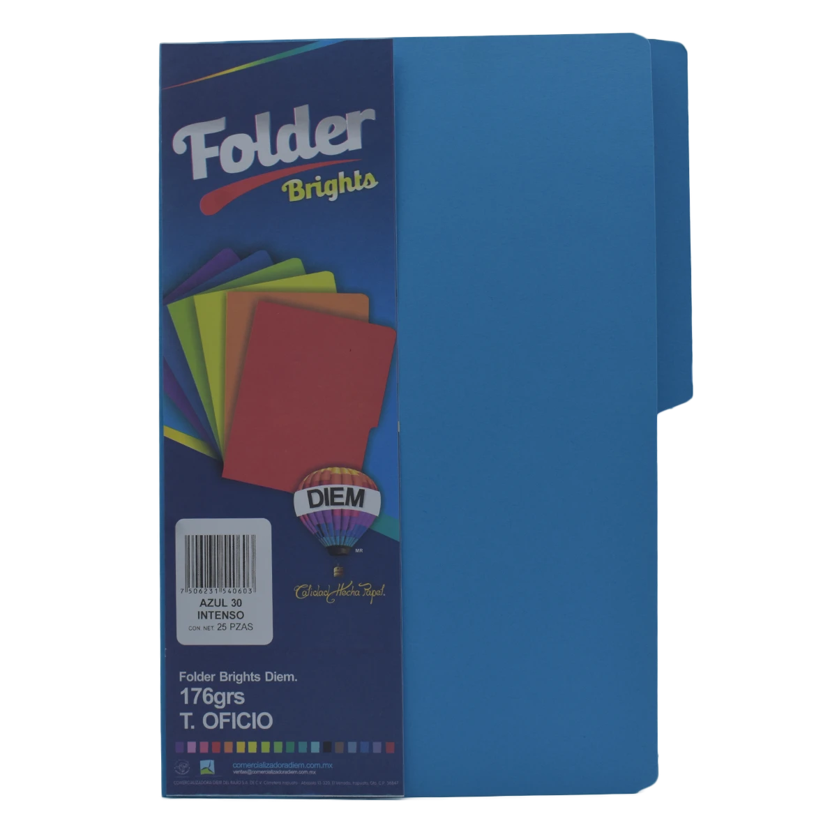 FOLDER OFICIO 176GRS C/25 FFTO30 AZUL INTENSO