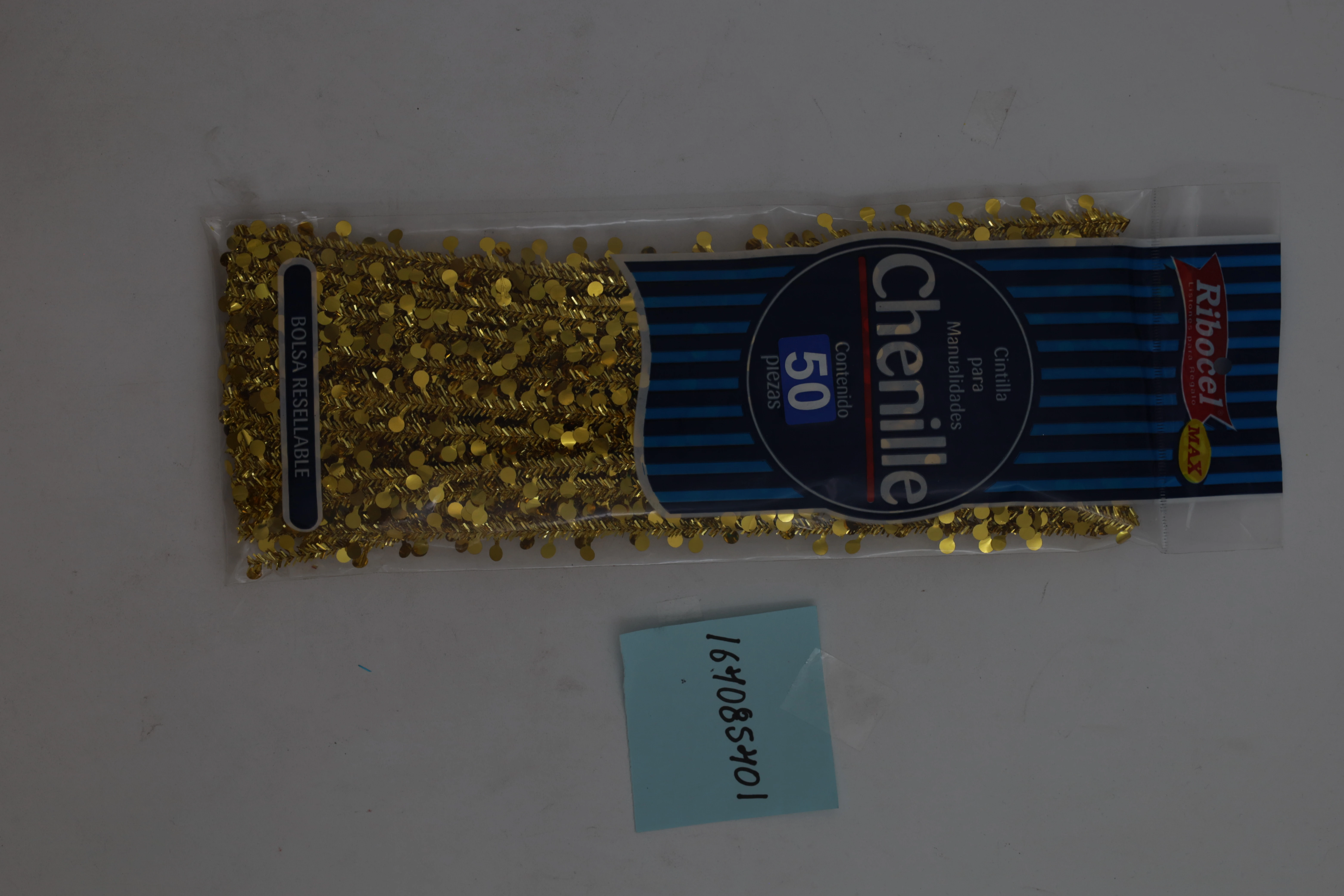 CHENILLE METALICO CON MINI ESFERAS C/50 03 ORO