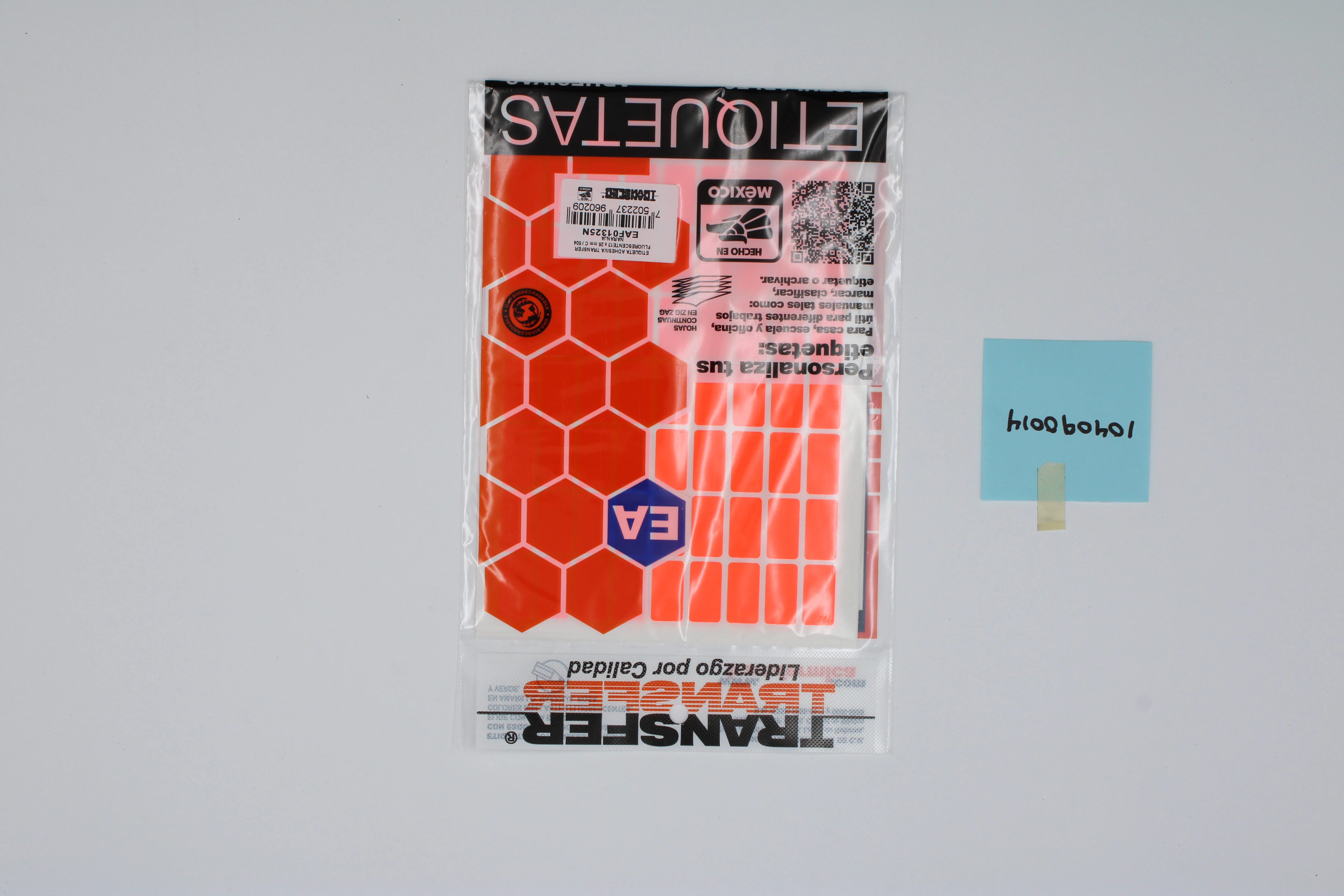 ETIQUETA ADHESIVA FLUORESCENTE 13X25MM NO. 8 NARANJA