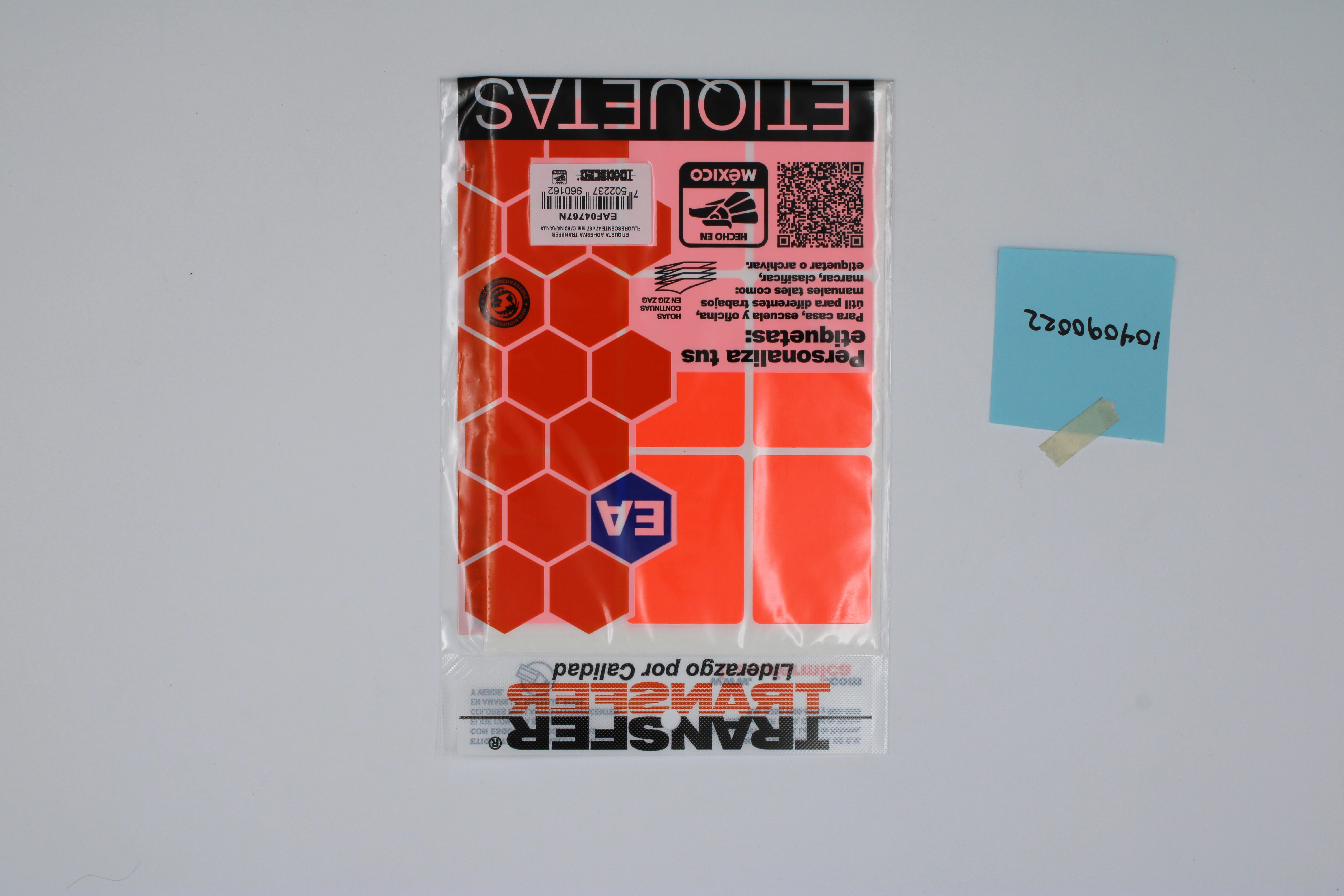ETIQUETA ADHESIVA FLUORESCENTE 47X67MM NO. 13 NARANJA