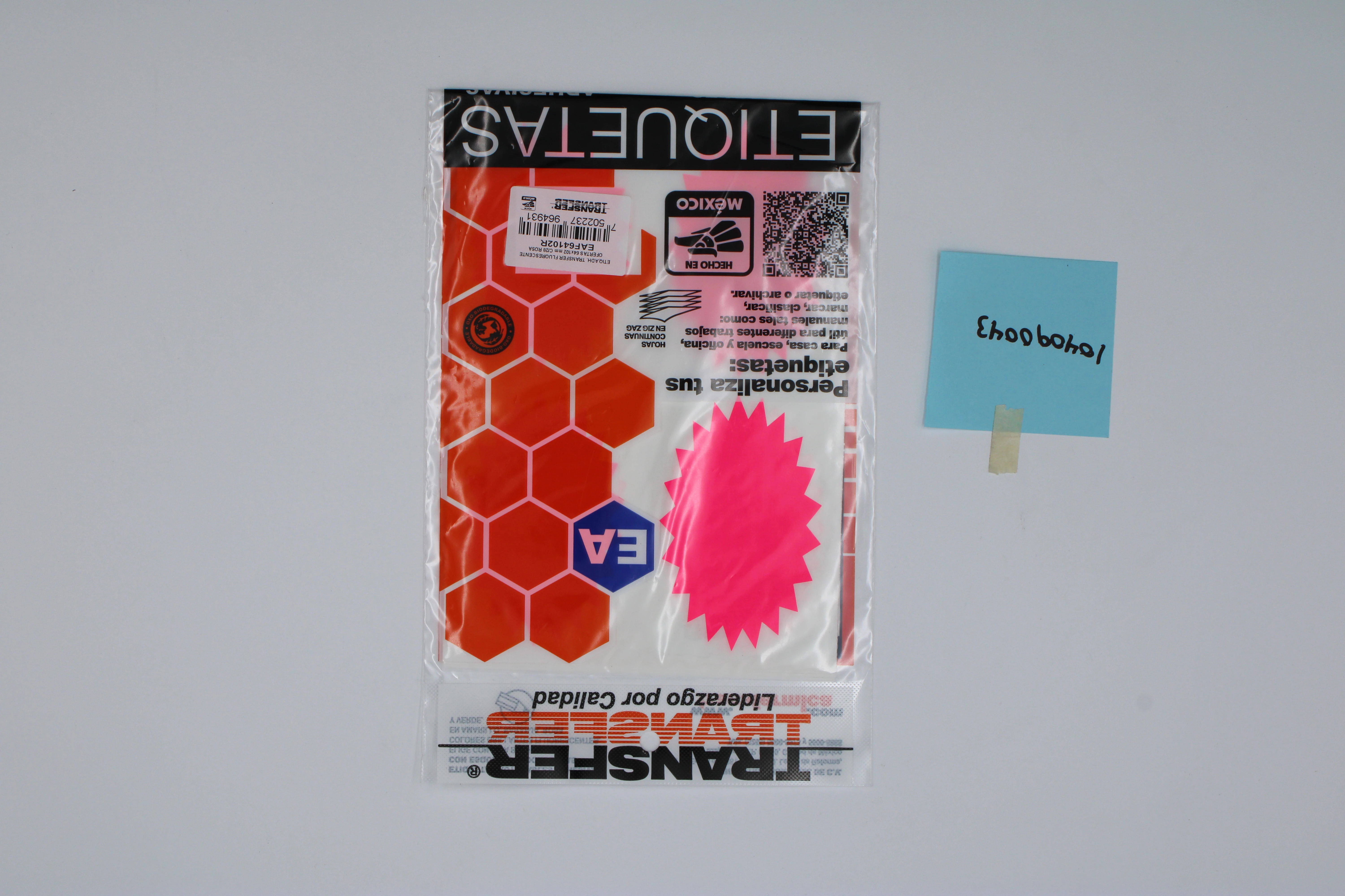 ETIQUETA ADHESIVA FLUORESCENTE OFERTAS GRANDE NO. 34 ROSA