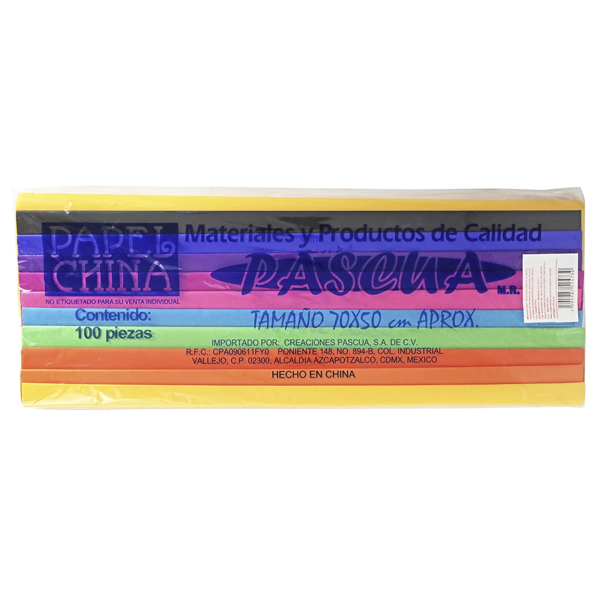 PAPEL CHINA PASCUA C/100 SURTIDO FASHION