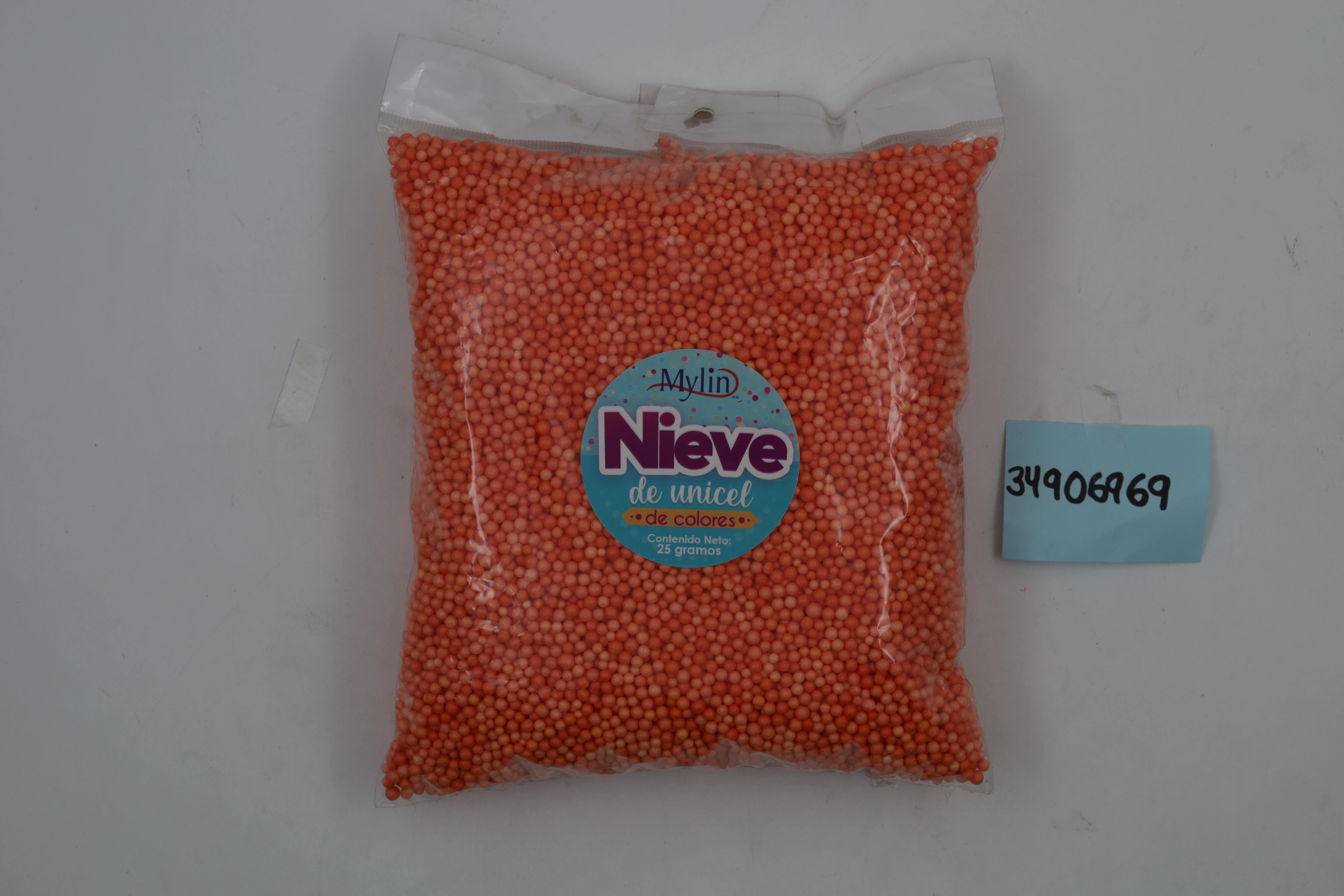 NIEVE DE UNICEL 25GRS 3197 NARANJA.