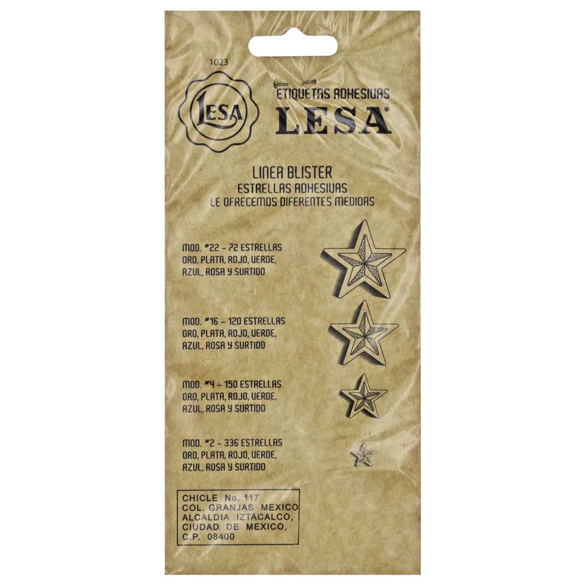ETIQUETA ESTRELLA NO. 22 BLISTER C/72 ORO