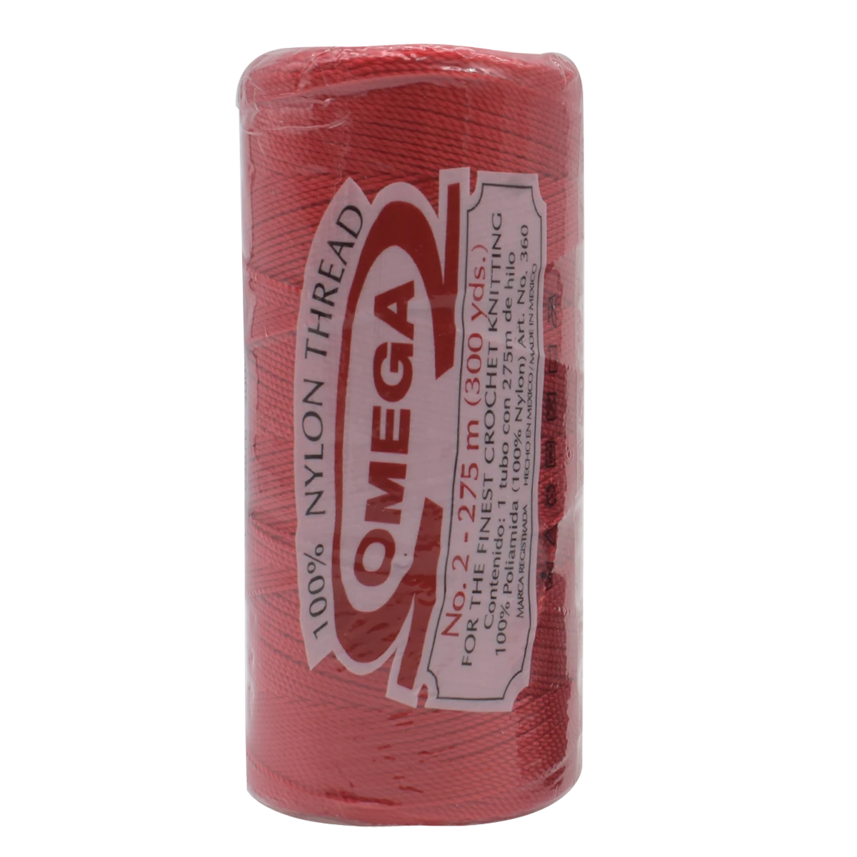 HILO NYLON OMEGA NO. 2 275MTS C/6 9 ROJO