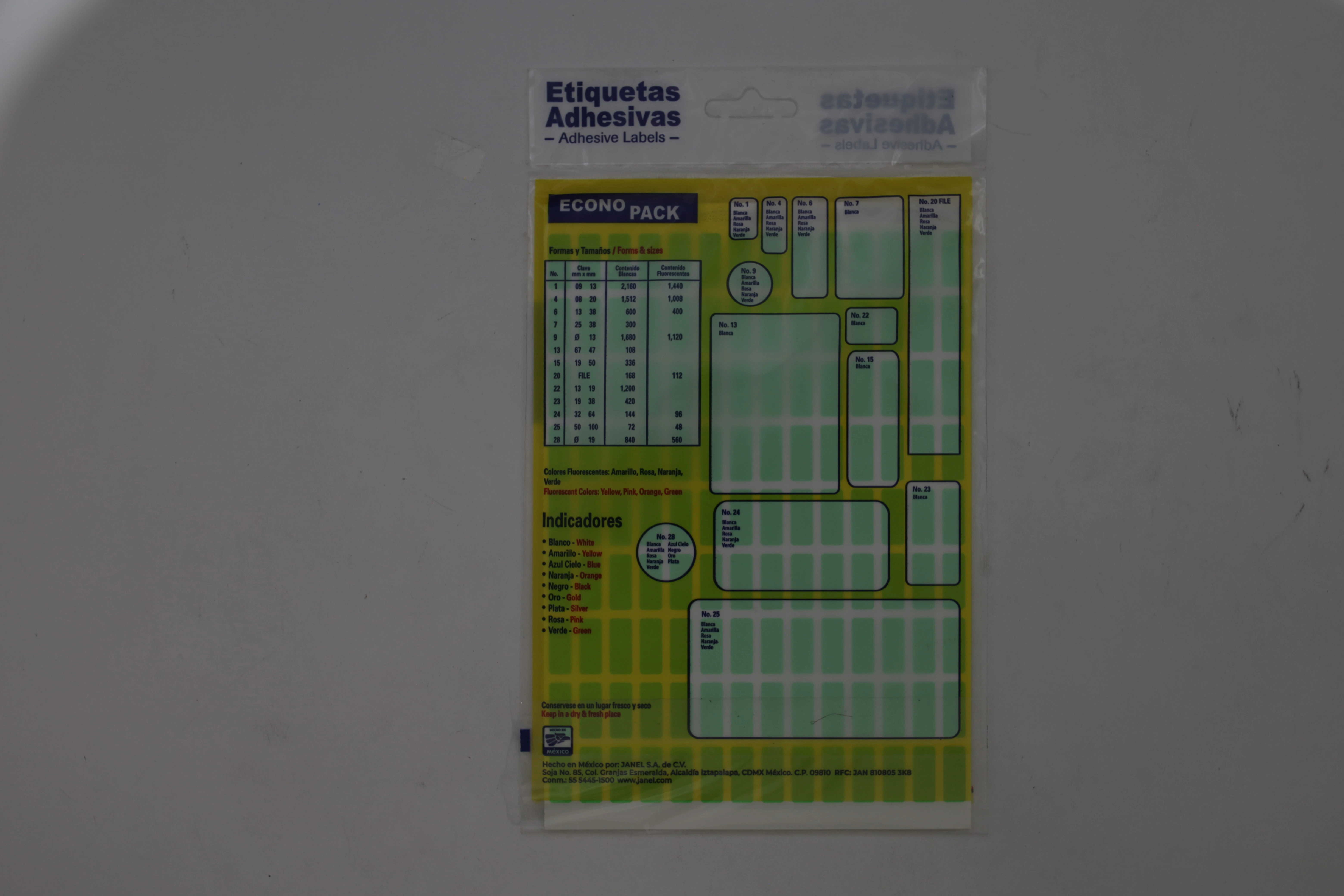 ETIQUETA ECONOPACK FLUORESCENTE NO. 4 8 X 20MM VERDE