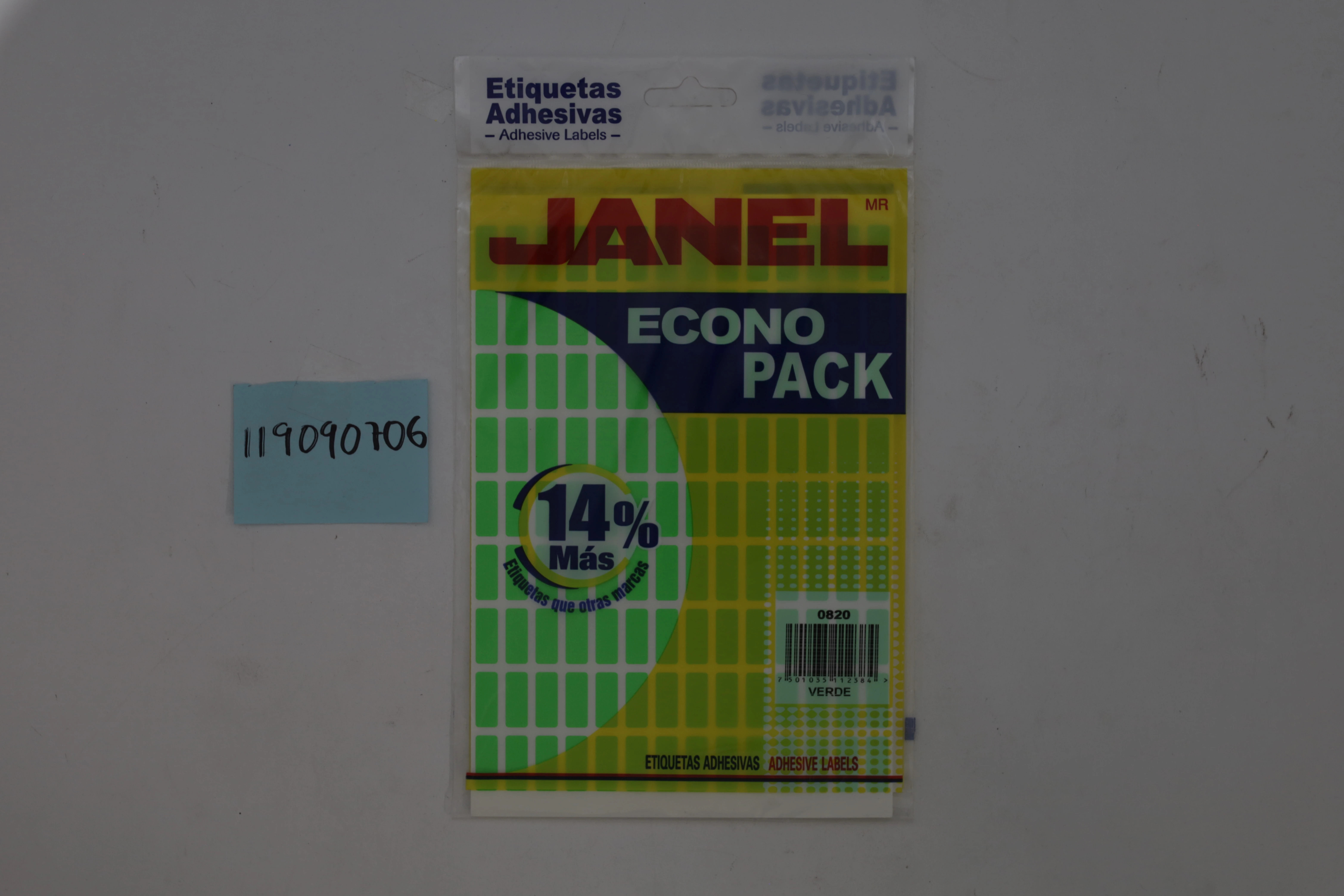 ETIQUETA ECONOPACK FLUORESCENTE NO. 4 8 X 20MM VERDE