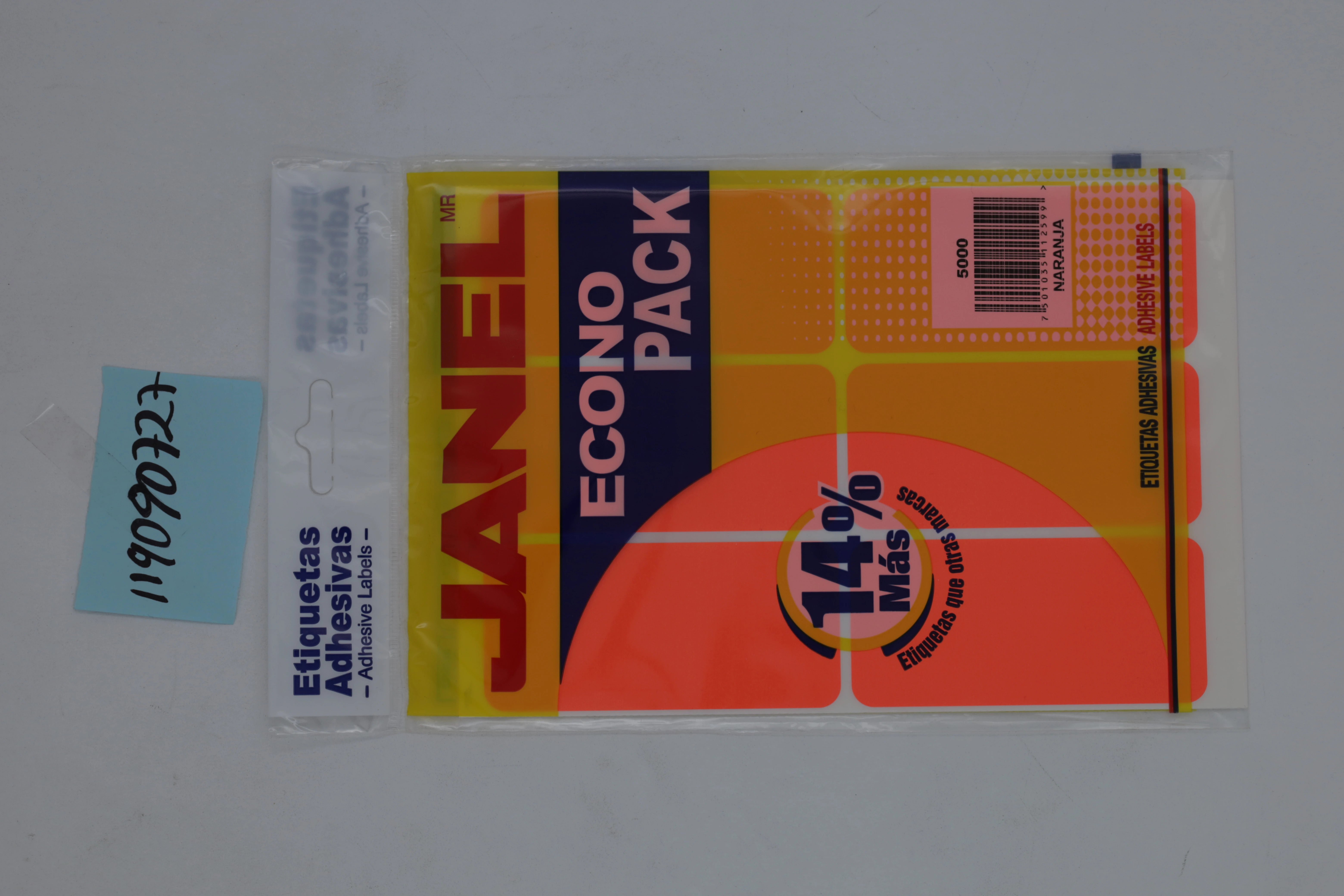 ETIQUETA ECONOPACK FLUORESCENTE NO. 25 50 X 100MM NARANJA