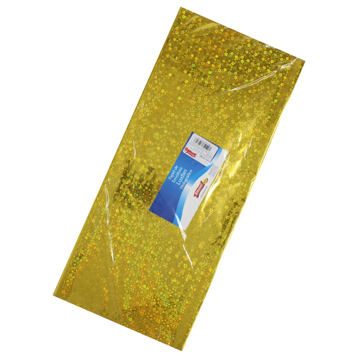 PAPEL HOLOGRAFICO C/10 70X53CM ESTRELLAS ORO