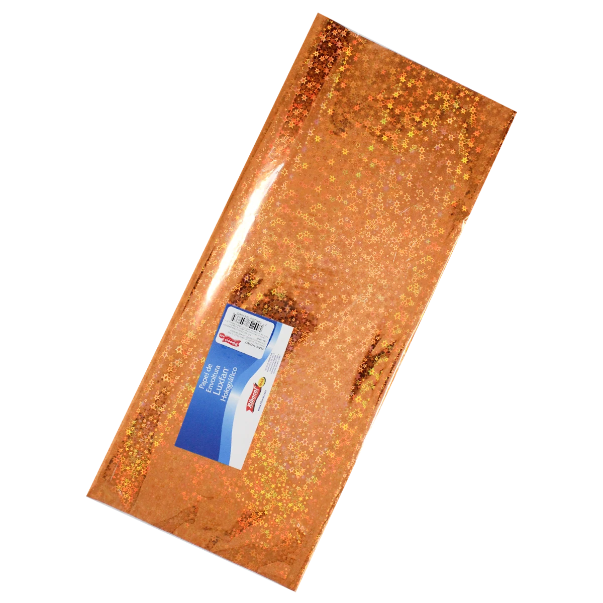 PAPEL HOLOGRAFICO C/10 70X53CM ESTRELLAS NARANJA