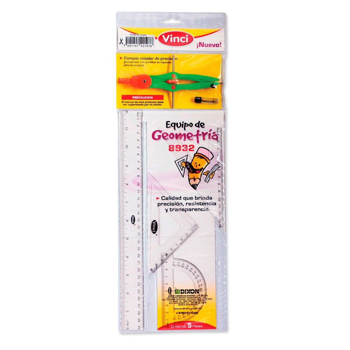 JUEGO GEOMETRICO REGULAR C/COMPAS 8049/8932