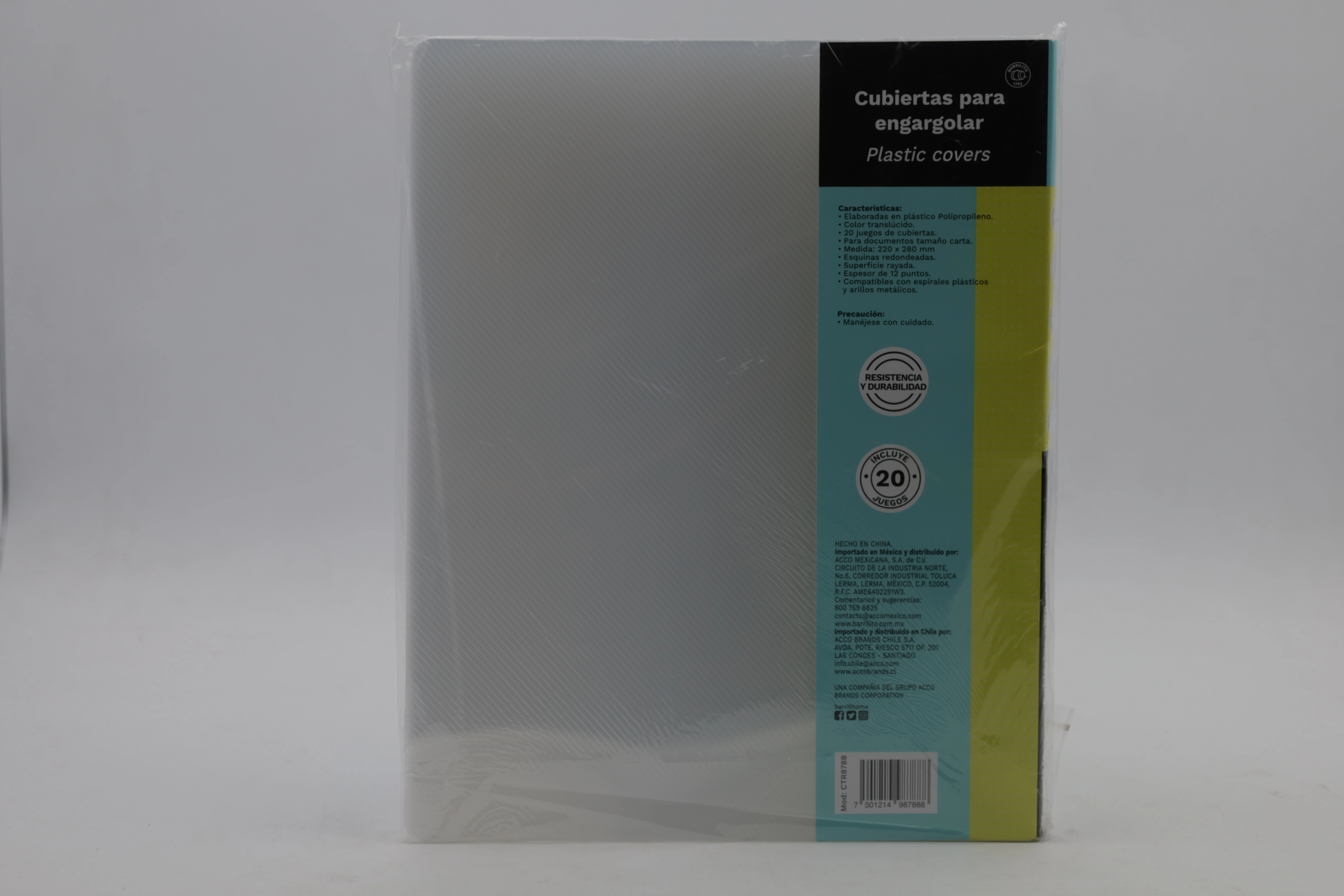 CUBIERTA CARTA RAYADA 12PTS 20JGS TRASPARENTE