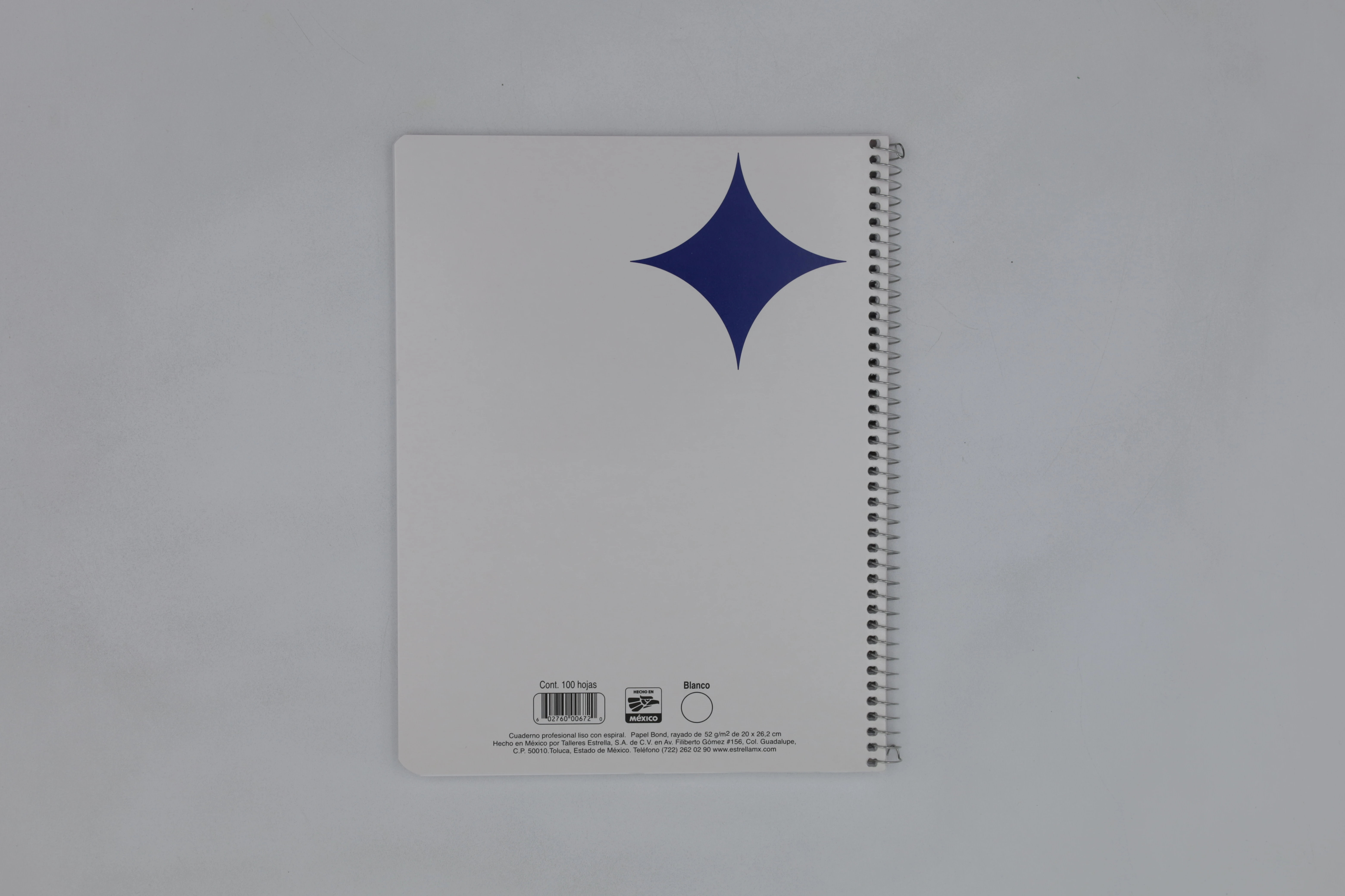 CUADERNO PROFESIONAL CORTO 100HJS ATADO LISO BLANCO