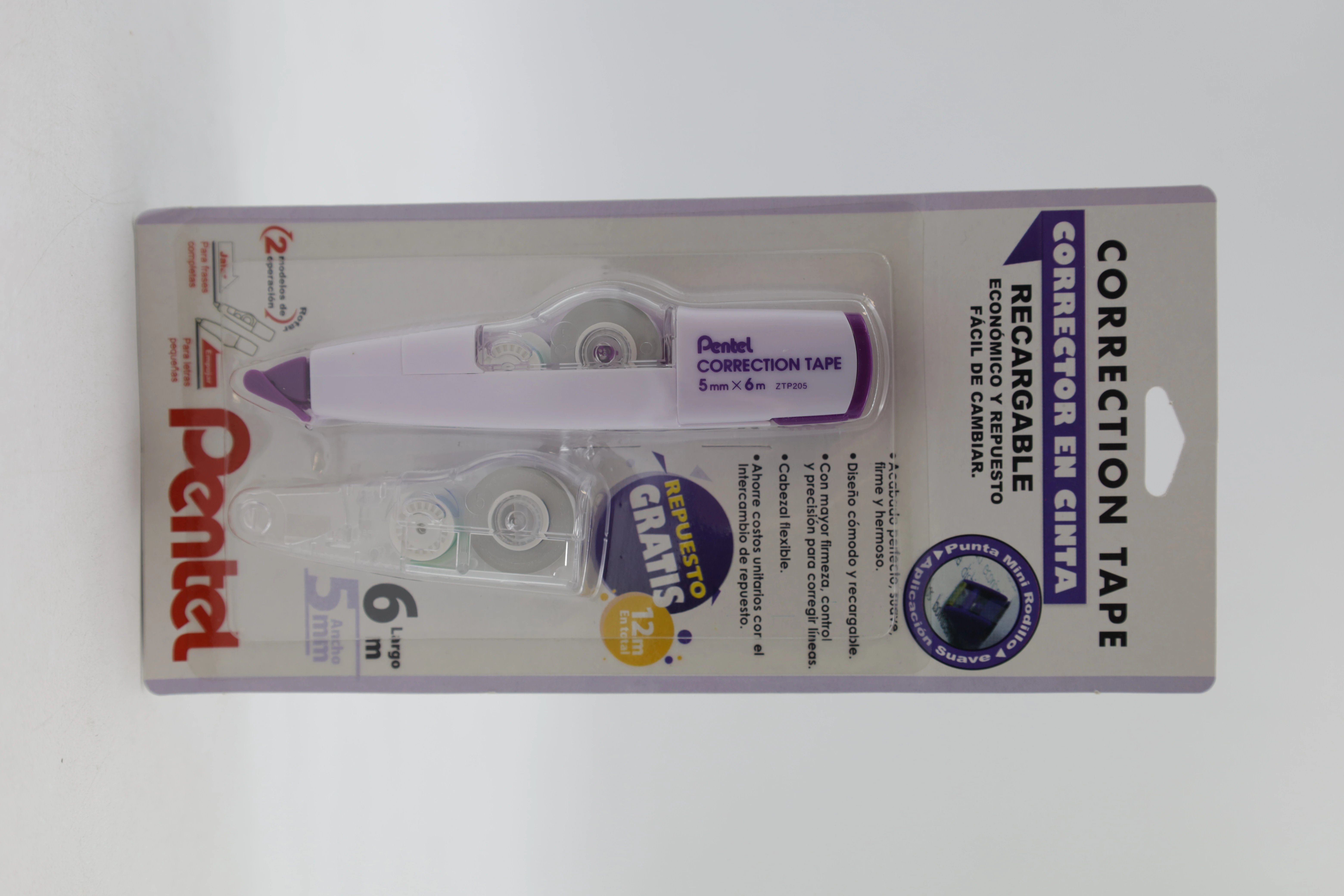 CORRECTOR EN CINTA RECARGABLE 6MTS ZTP205BP-M2 PASTEL