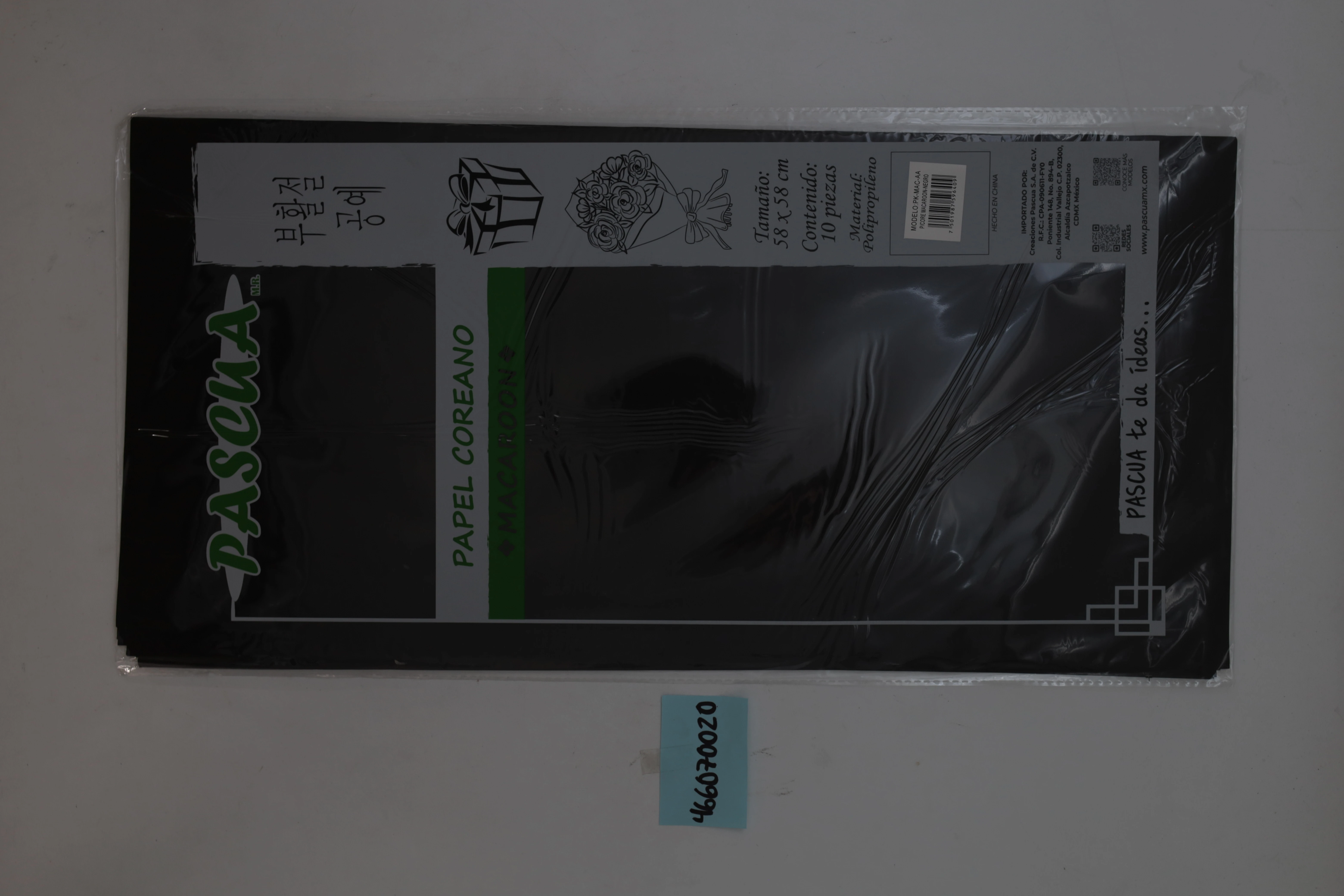PAPEL COREANO MACARRON C/10 NEGRO