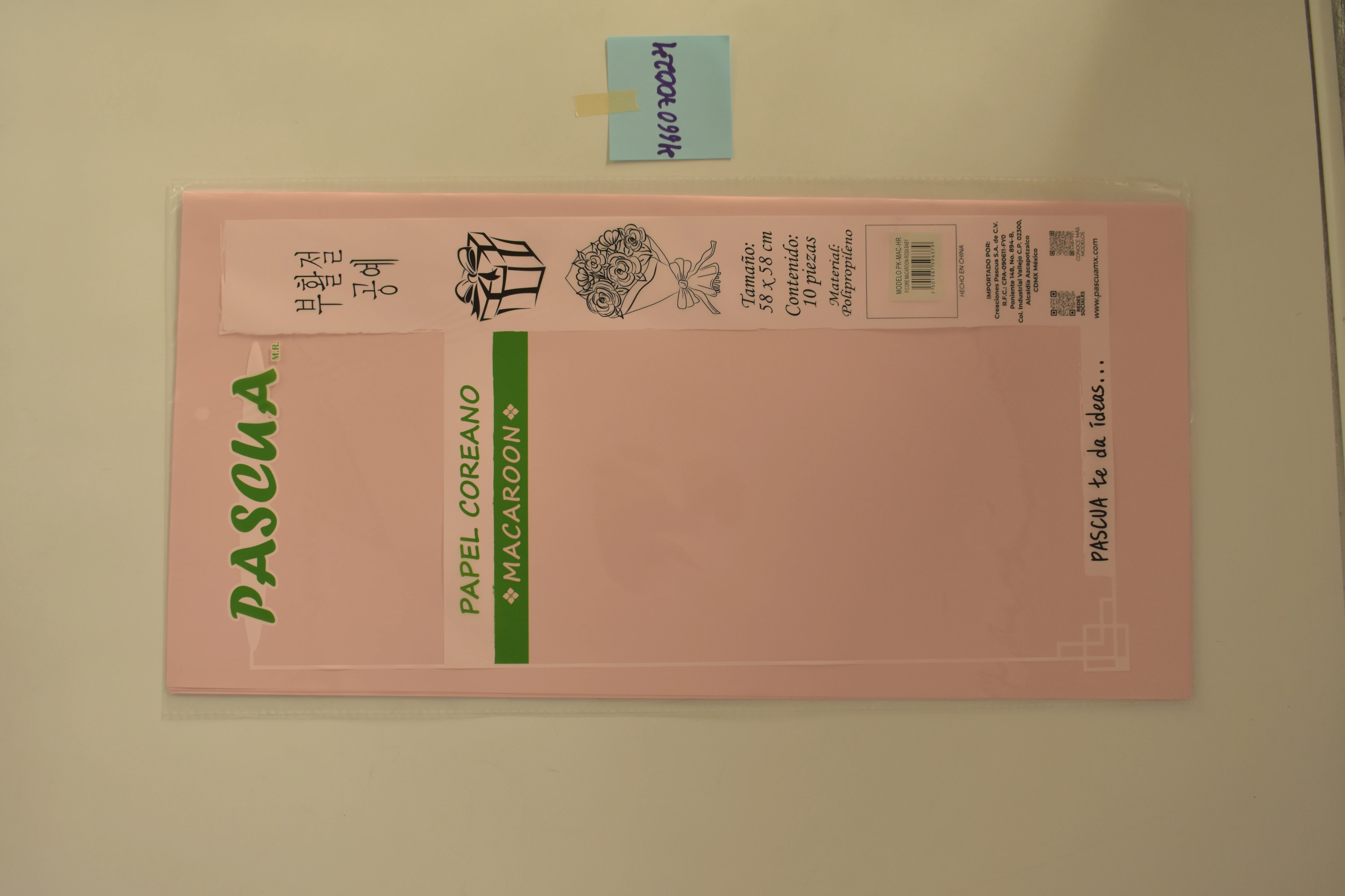 PAPEL COREANO MACARRON C/10 ROSA BABY
