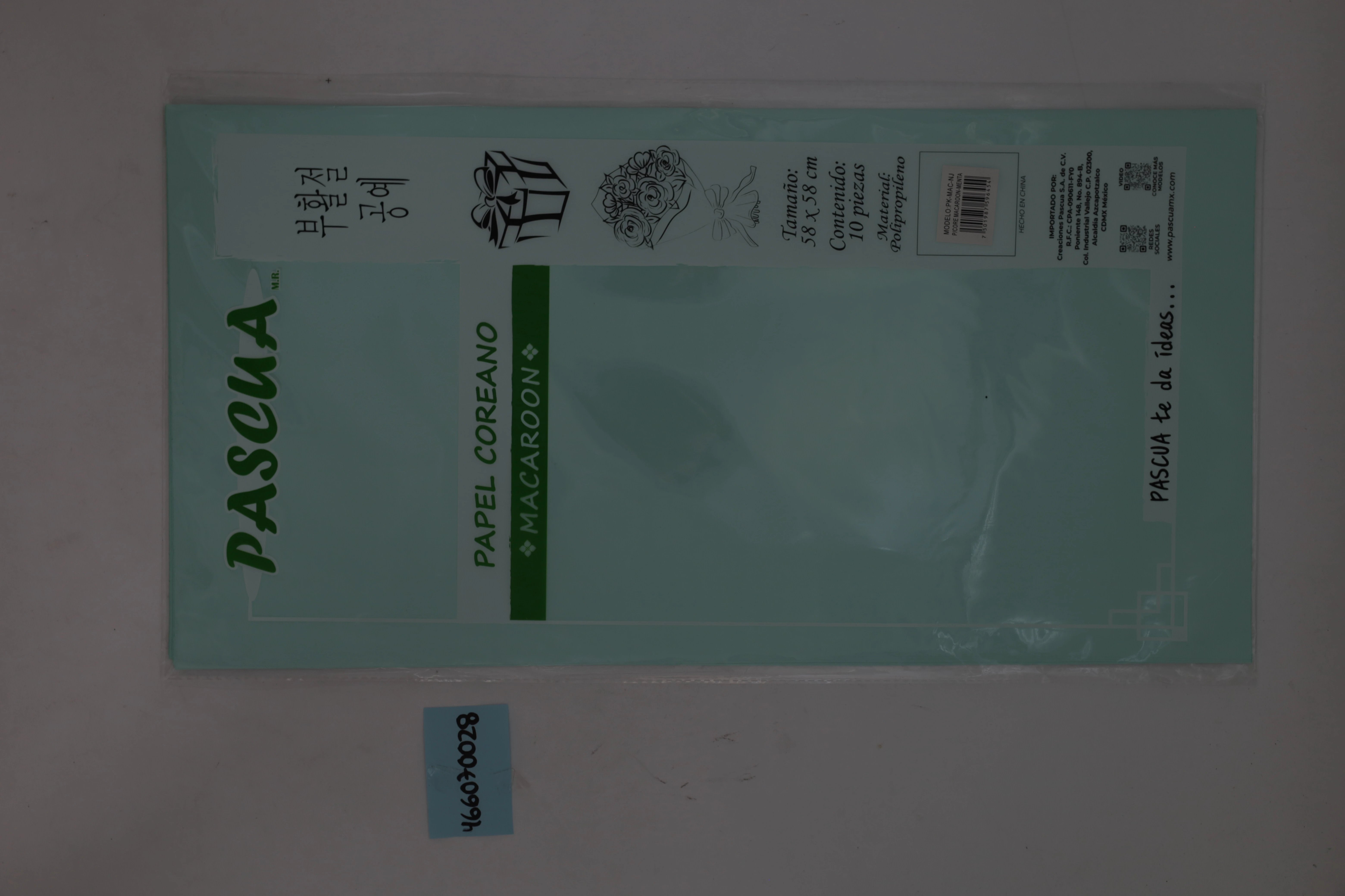 PAPEL COREANO MACARRON C/10 MENTA
