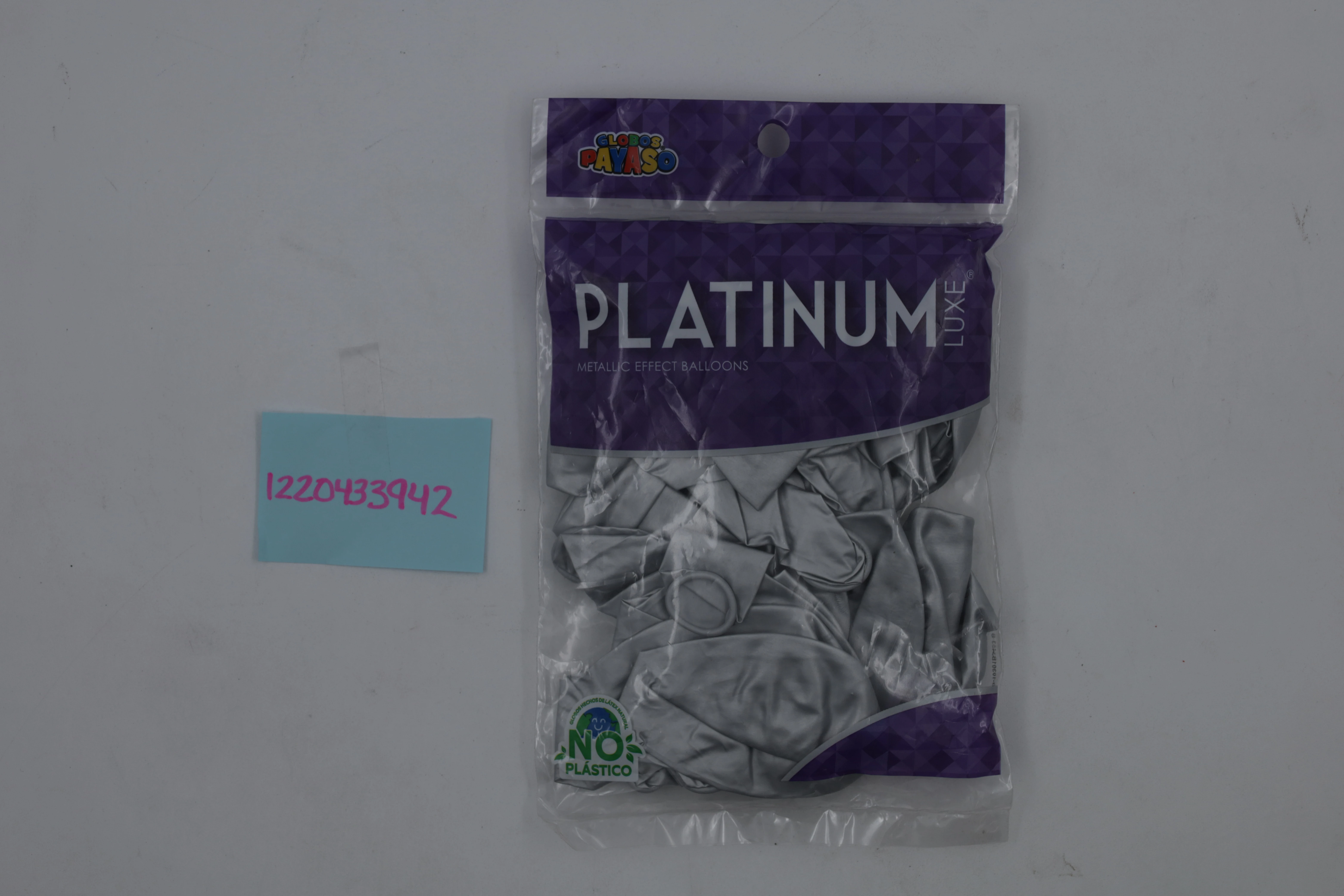 GLOBO PAYASO C/25 PLATINUM NO. 12 PLATA