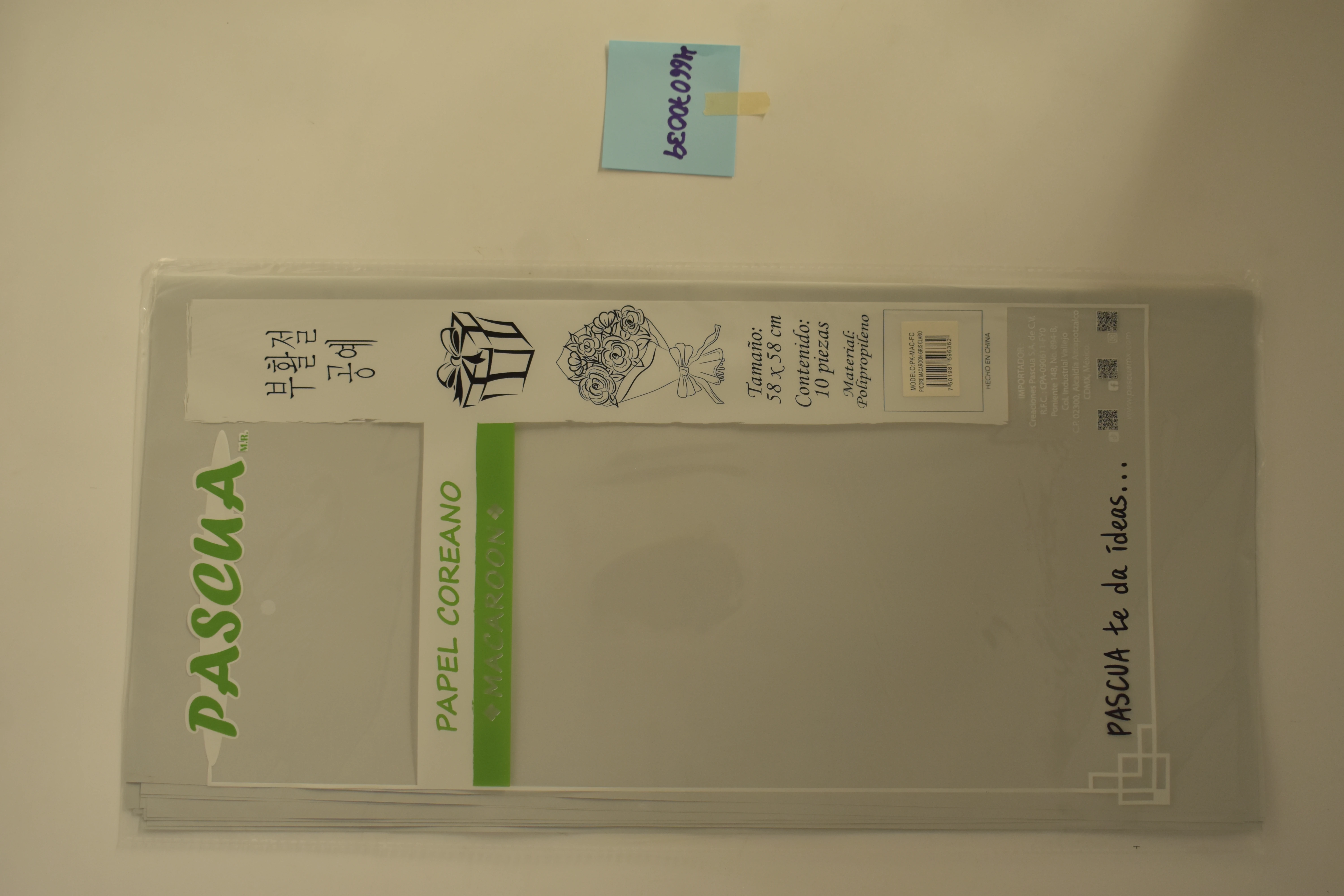 PAPEL COREANO MACARRON C/10 GRIS CLARO