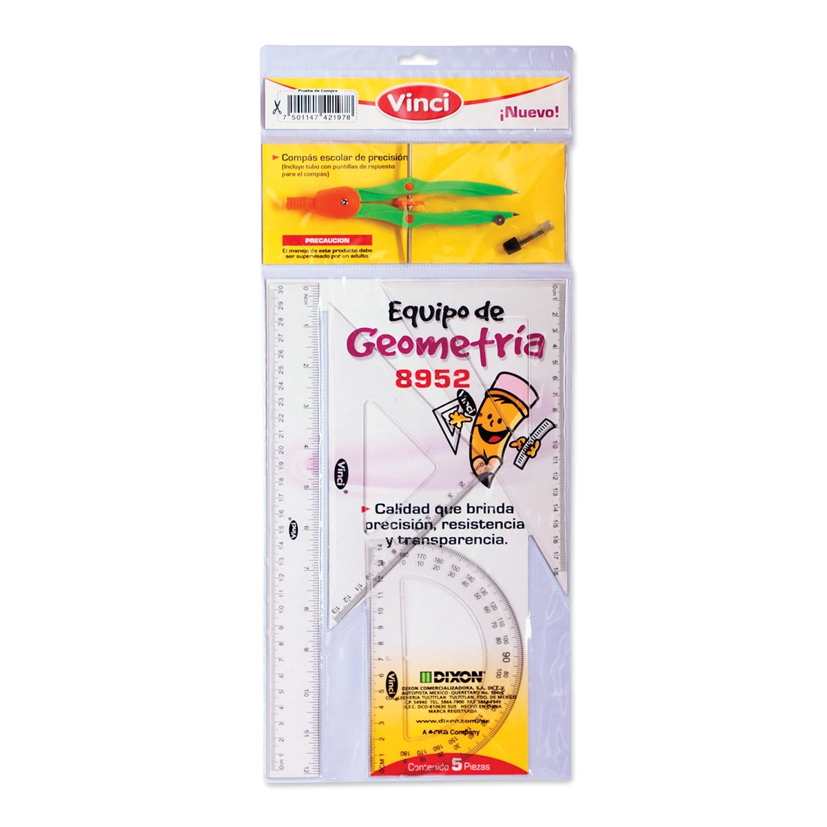 JUEGO GEOMETRICO MEDIANO C/COMPAS 8052/8952