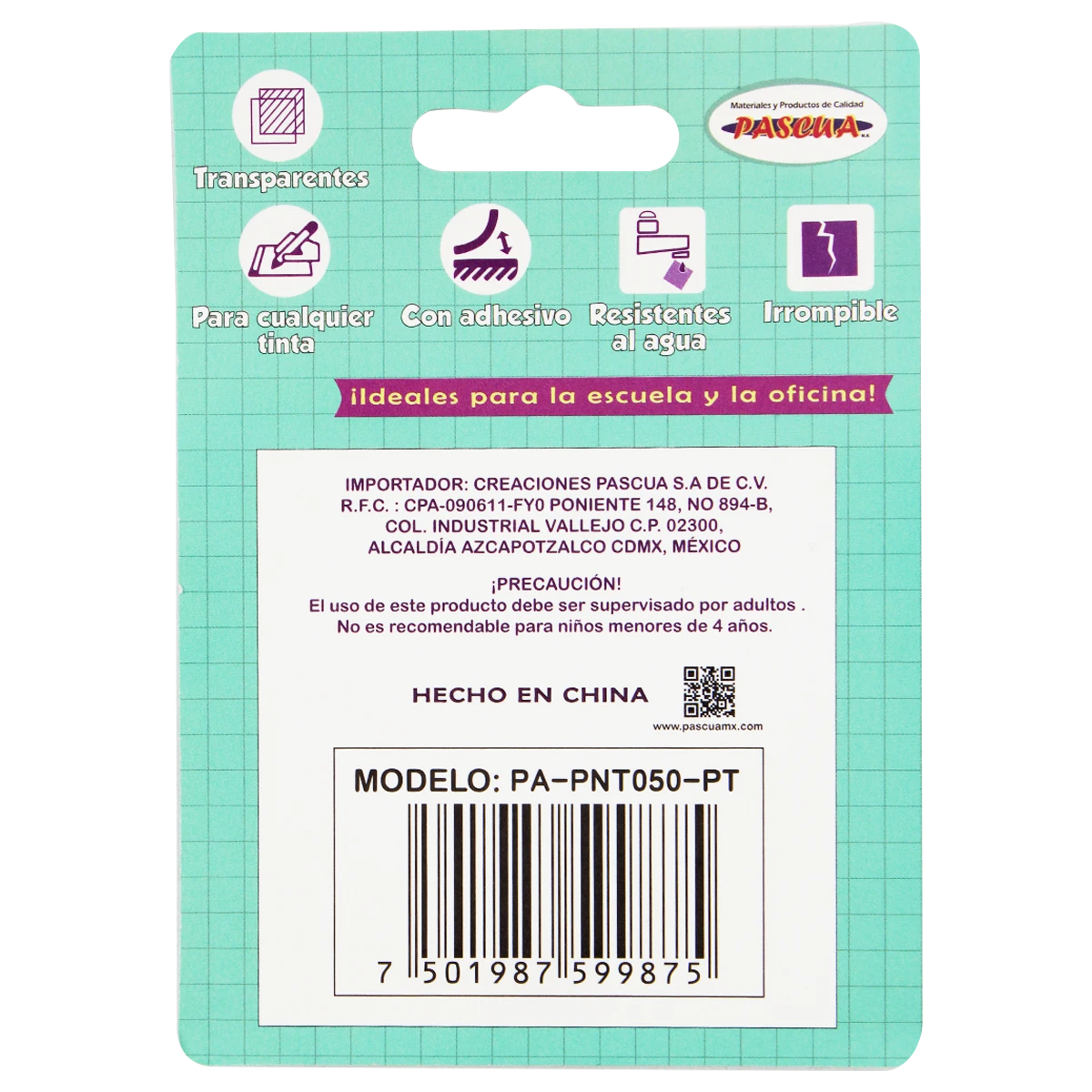 NOTA ADHESIVA 3X3" 50HJS TRANSPARENTE LILA