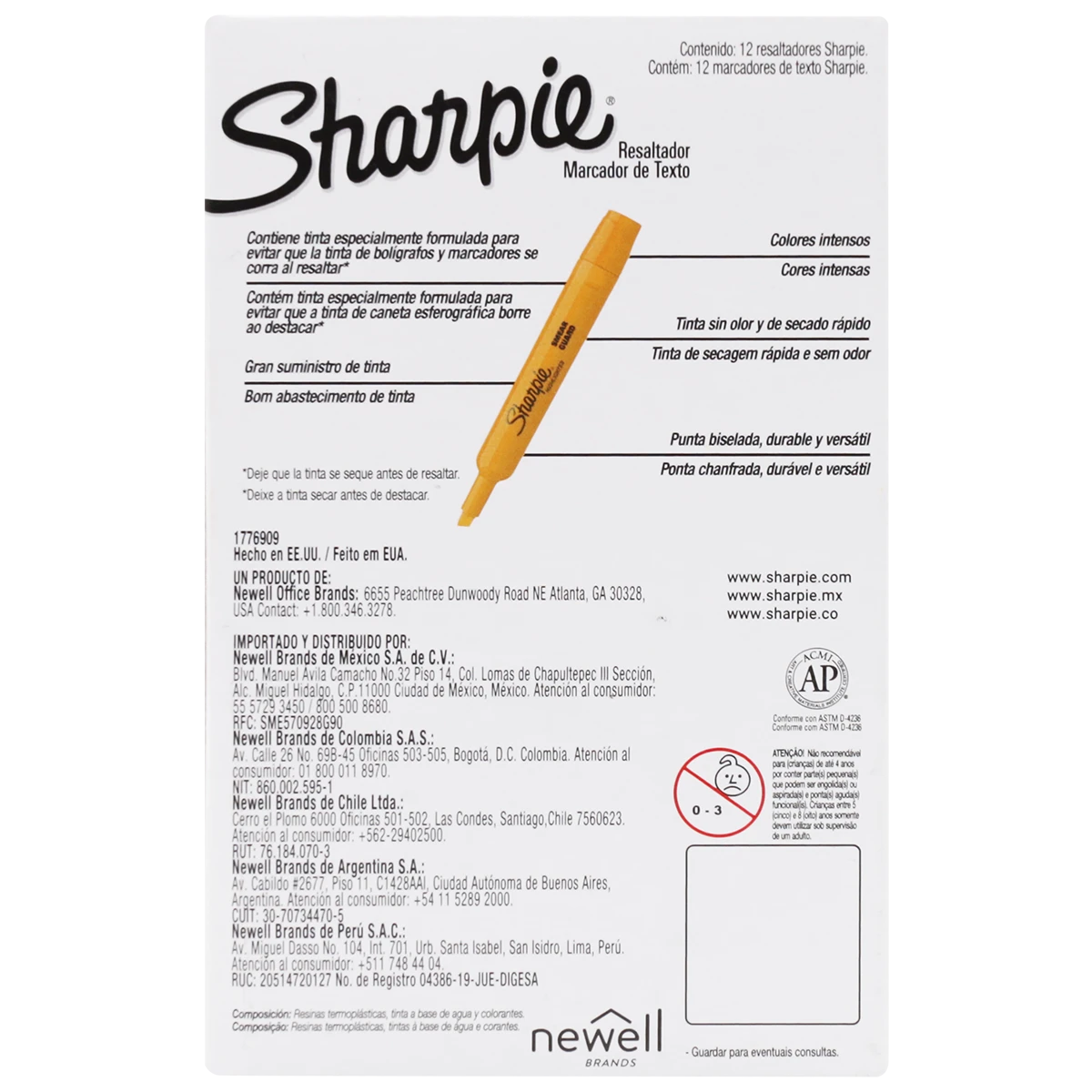 MARCATEXTOS SHARPIE NARANJA