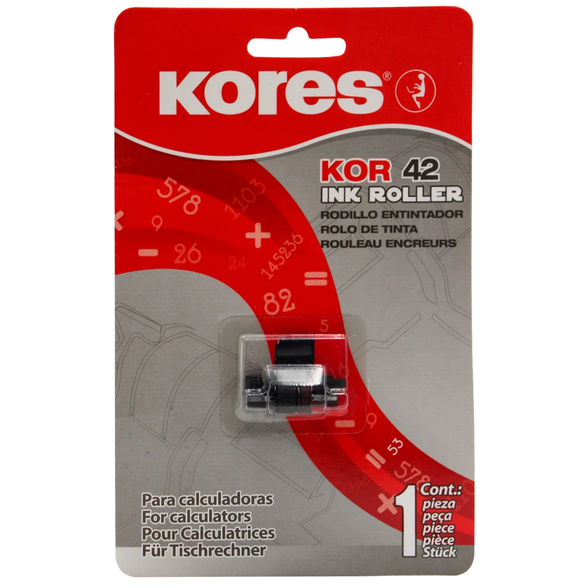 RODILLO ENTINTADOR NEGRO/ROJO IR42