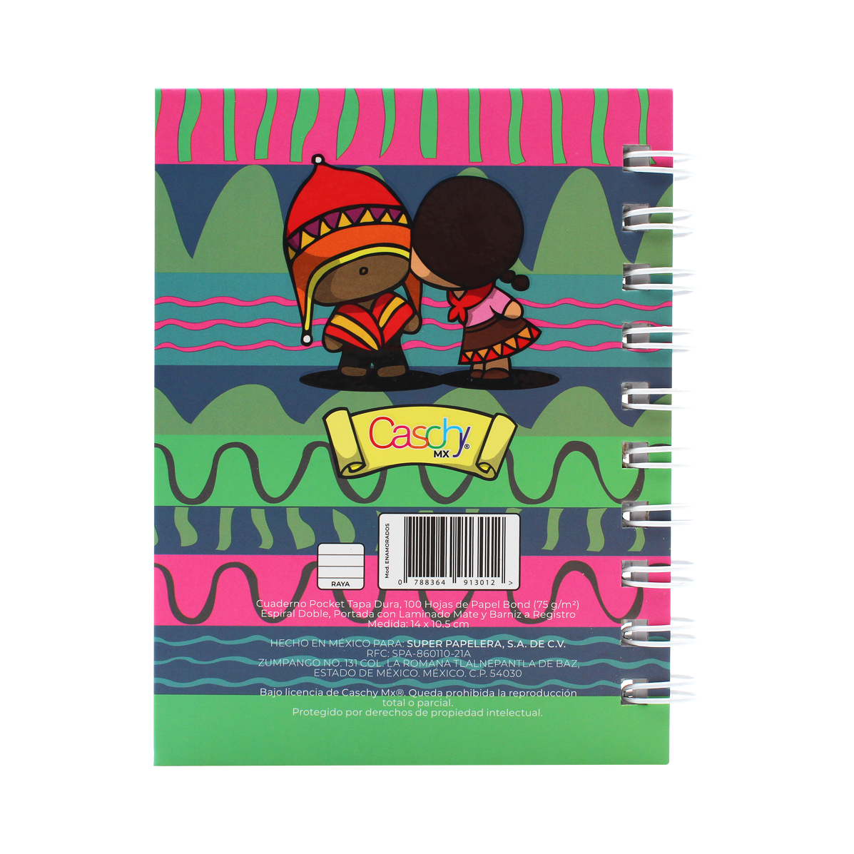 CUADERNO POCKET 100HJS TAPA DURA ENAMORADOS RAYA