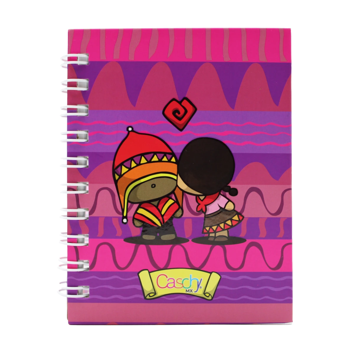 CUADERNO POCKET 100HJS TAPA DURA BESOS RAYA