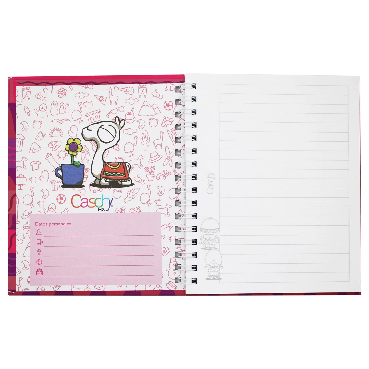 CUADERNO FRANCES 100HJS TAPA DURA BESOS RAYA